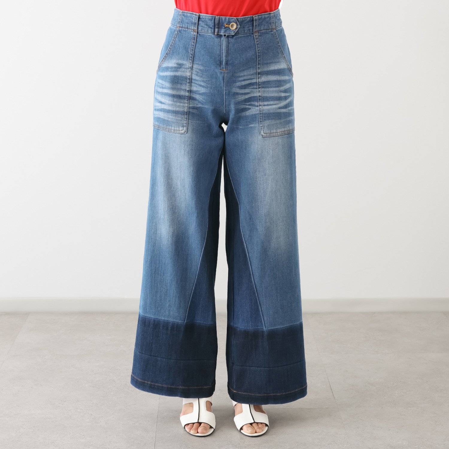 キョウコ　ヒガ プラストデニム バギーパンツ