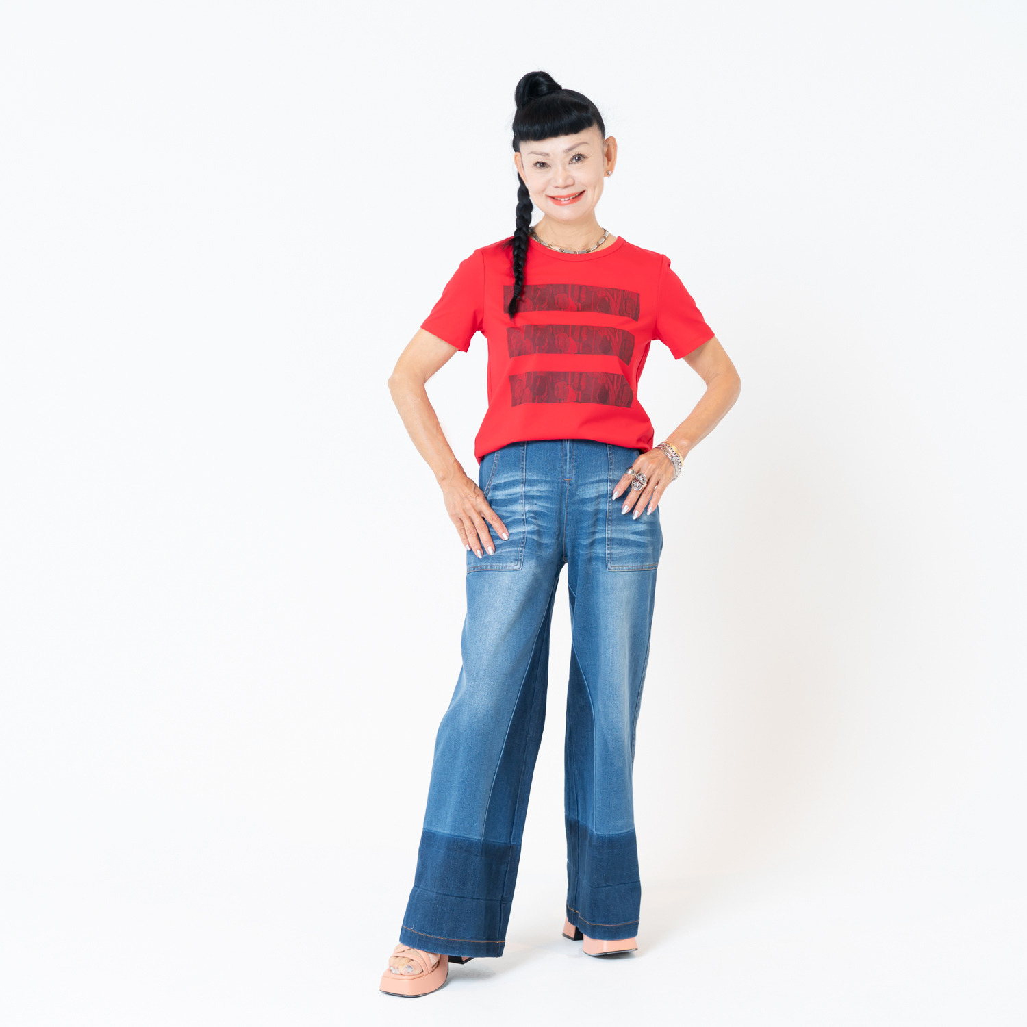 キョウコ　ヒガ 接触冷感 チューリッププリント Ｔシャツ