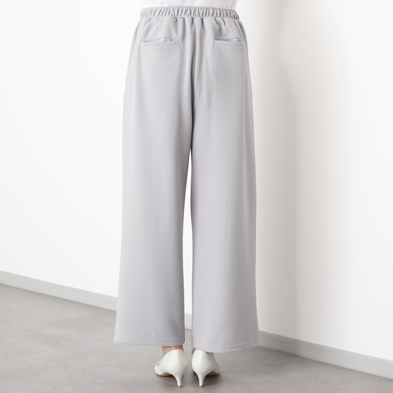 ラフレス コンフォート ワイドパンツ ＜無地＞