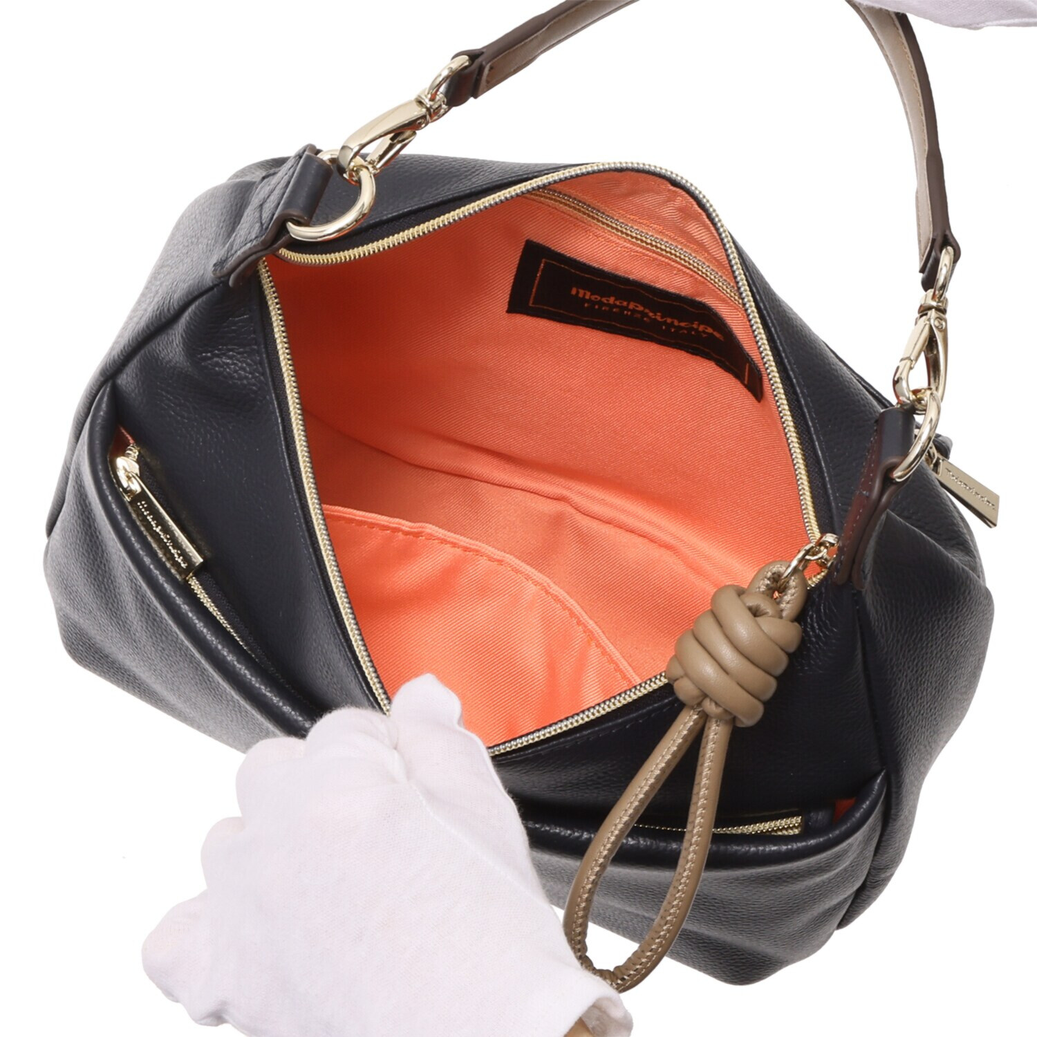 モーダプリンチペ はっ水 牛革シュリンク レガーレデザイン ２ウェイショルダーバッグ