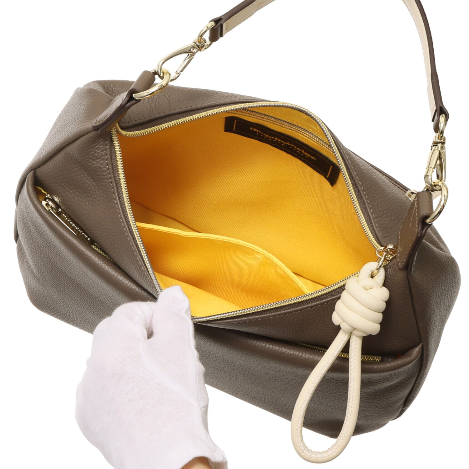 モーダプリンチペ はっ水 牛革シュリンク レガーレデザイン ２ウェイショルダーバッグ