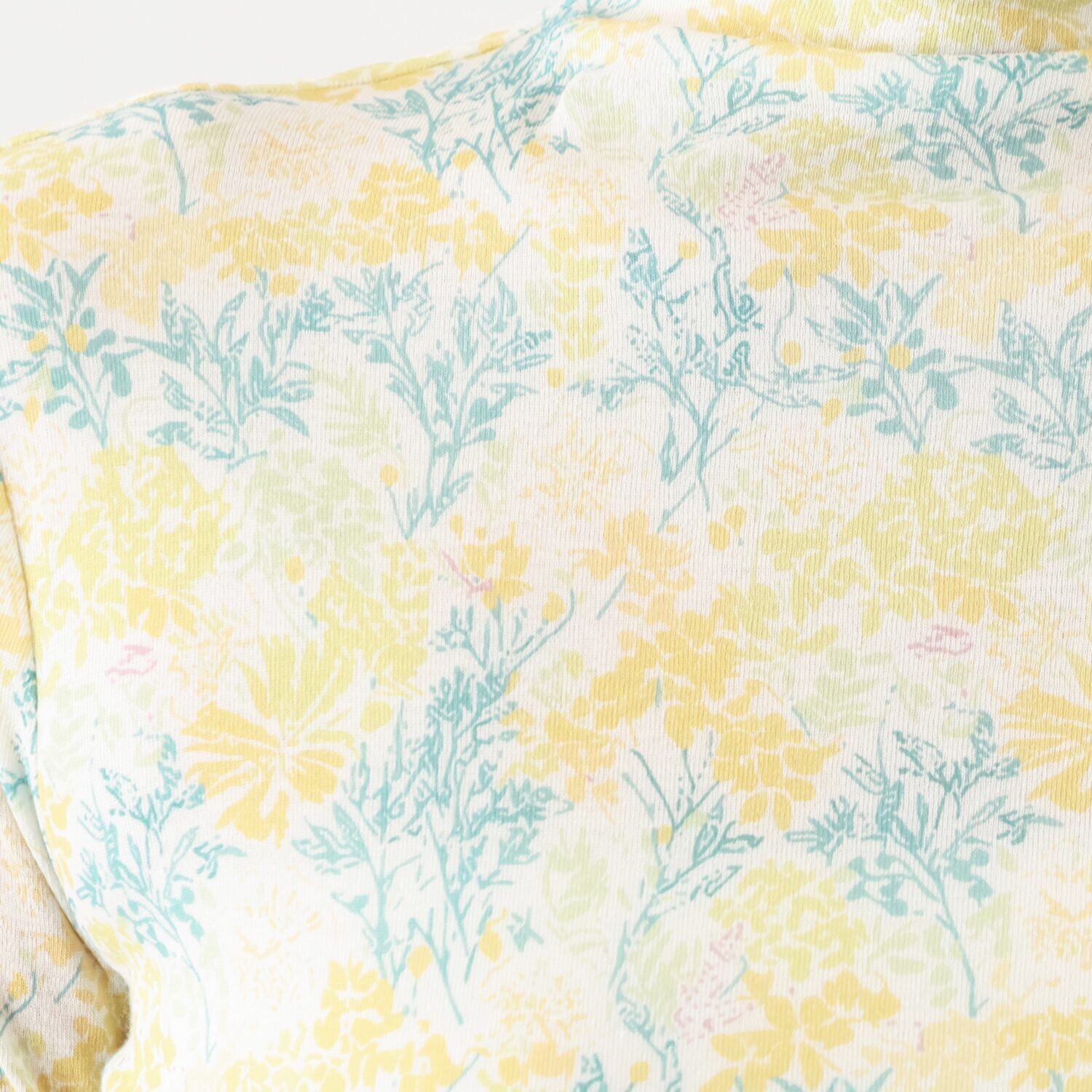 天使の綿シフォン モックネック プリント 一重長袖プルオーバー