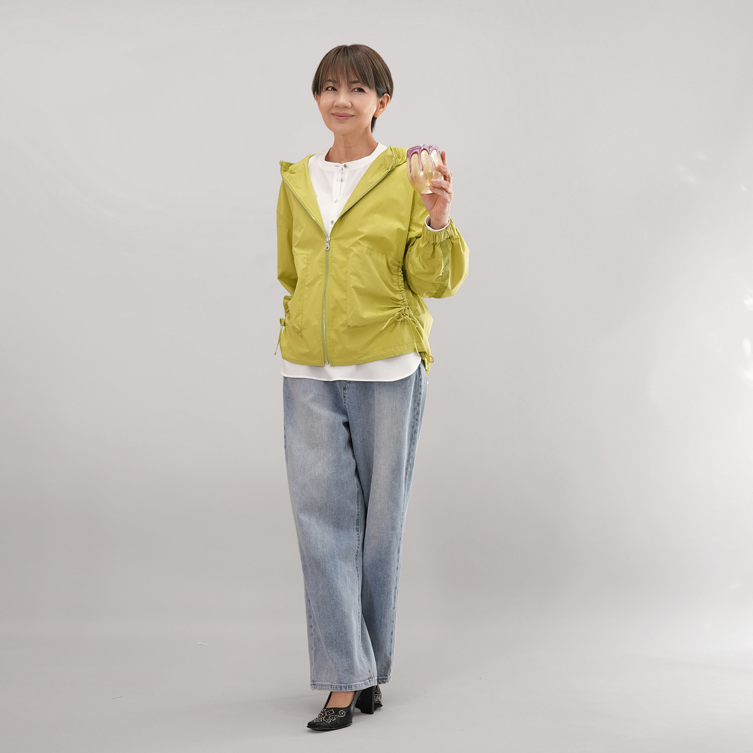 エムズ　スタイル ソフトタイプライター ギャザーリングアクセント 大人ブルゾン