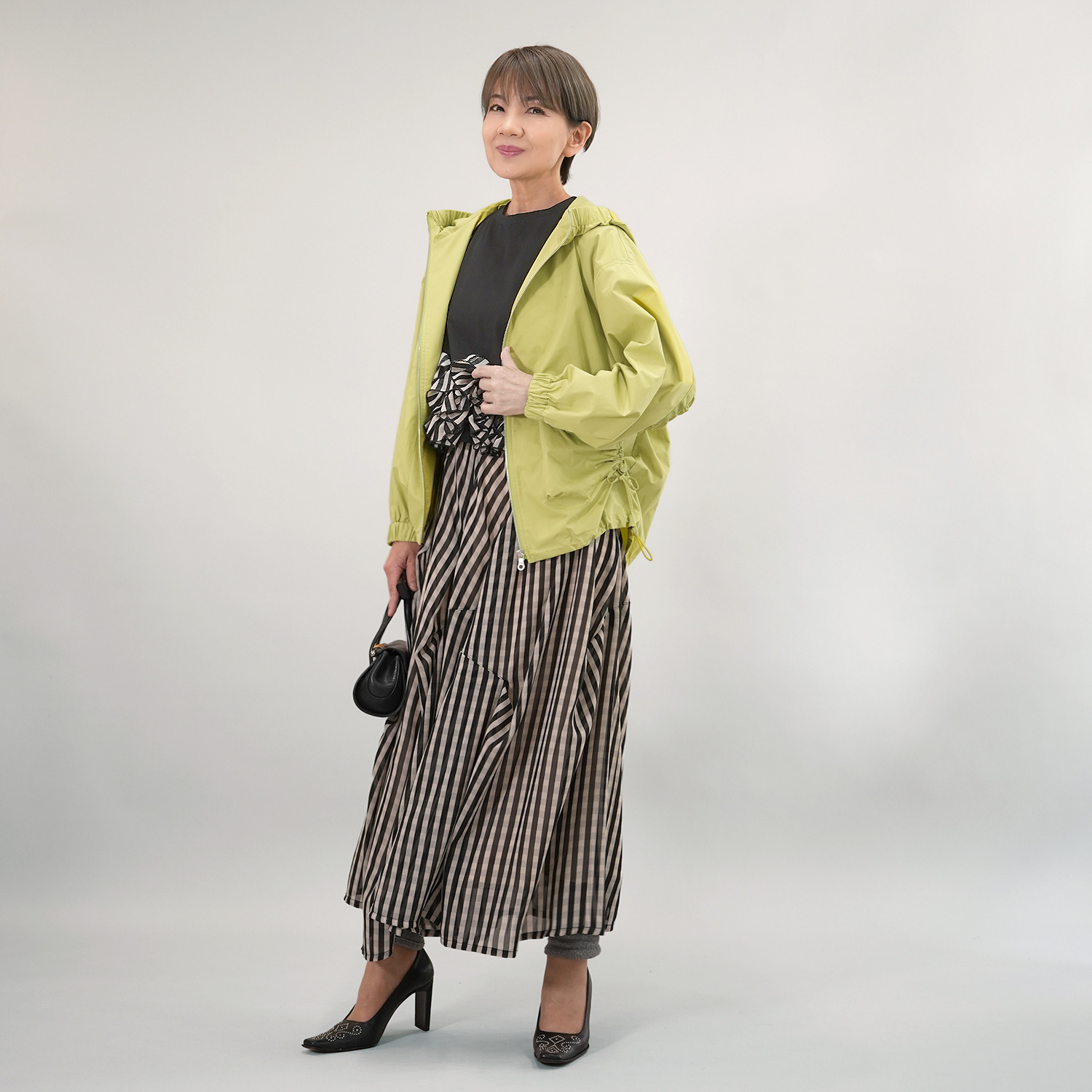 エムズ　スタイル ソフトタイプライター ギャザーリングアクセント 大人ブルゾン