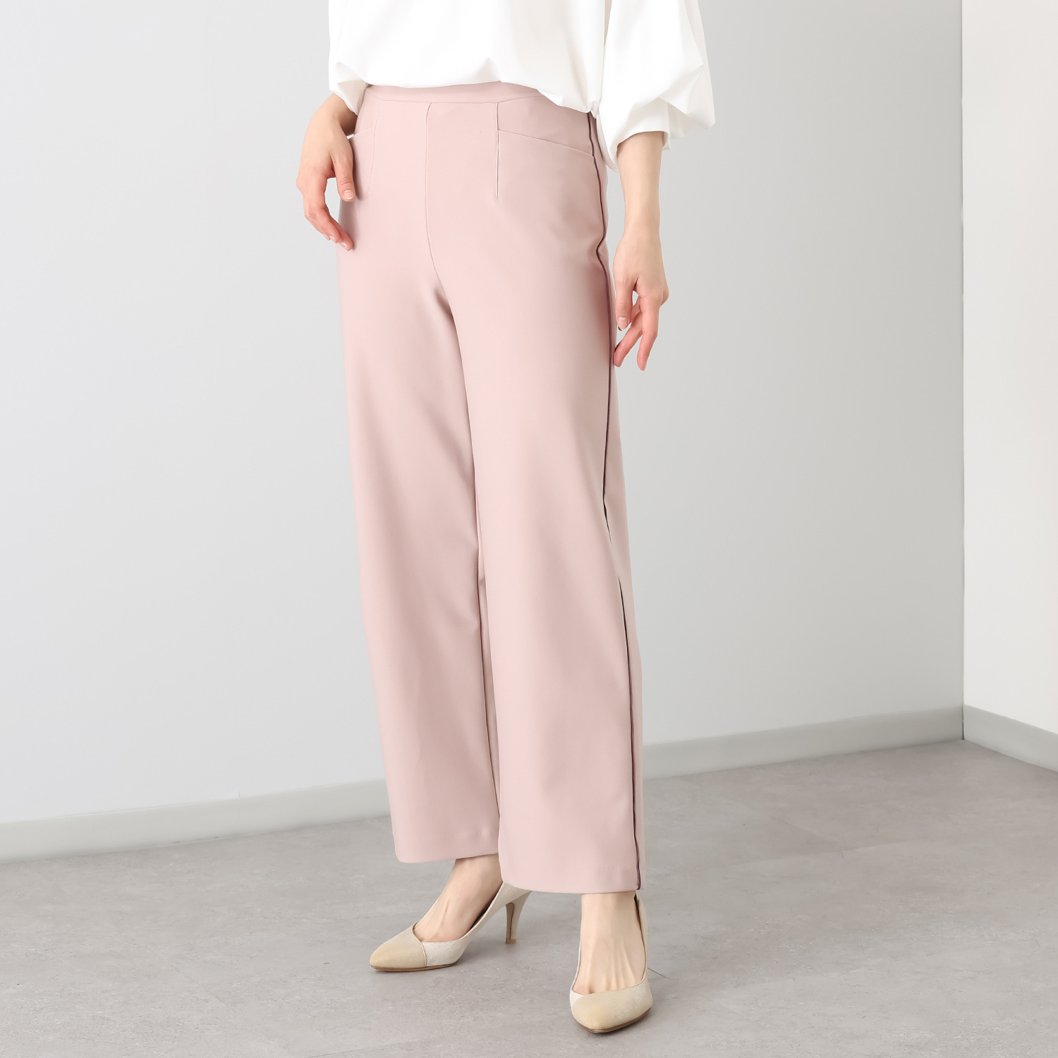 ピーツー え！？はいてないみたい？ エンジェルテンションＲ パイピングアクセント ストレートパンツ