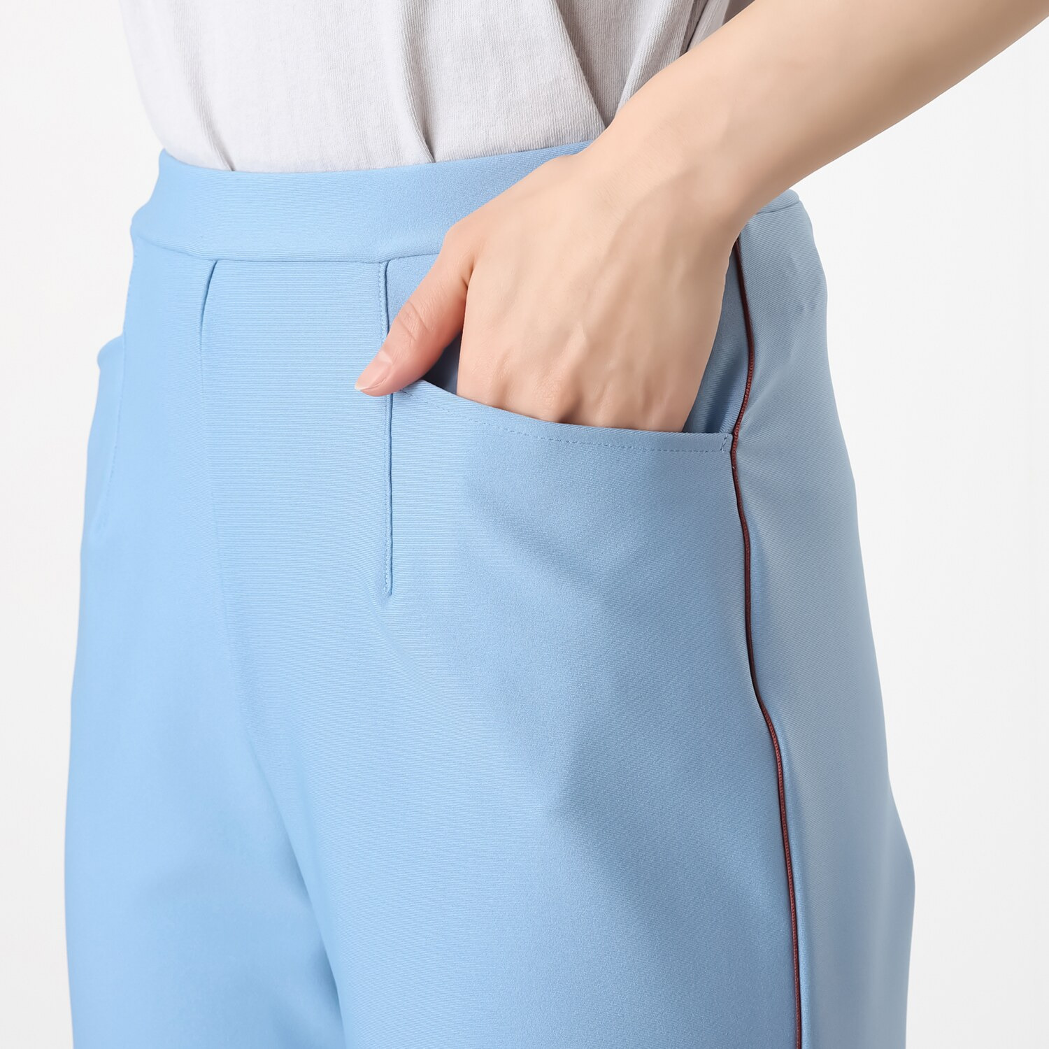 ピーツー え！？はいてないみたい？ エンジェルテンションＲ パイピングアクセント ストレートパンツ