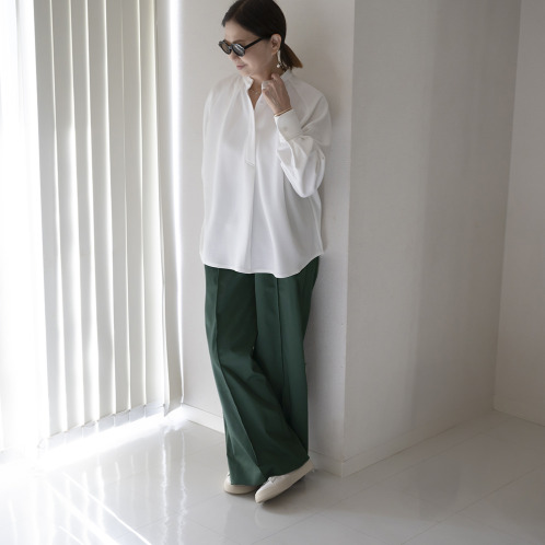 イロプライム センタープレス シークレットゴム コットンパンツ