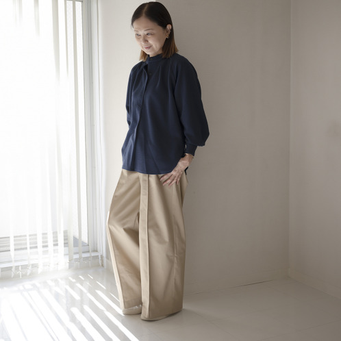 イロプライム バンドカラー ジャージー素材 プルオーバー