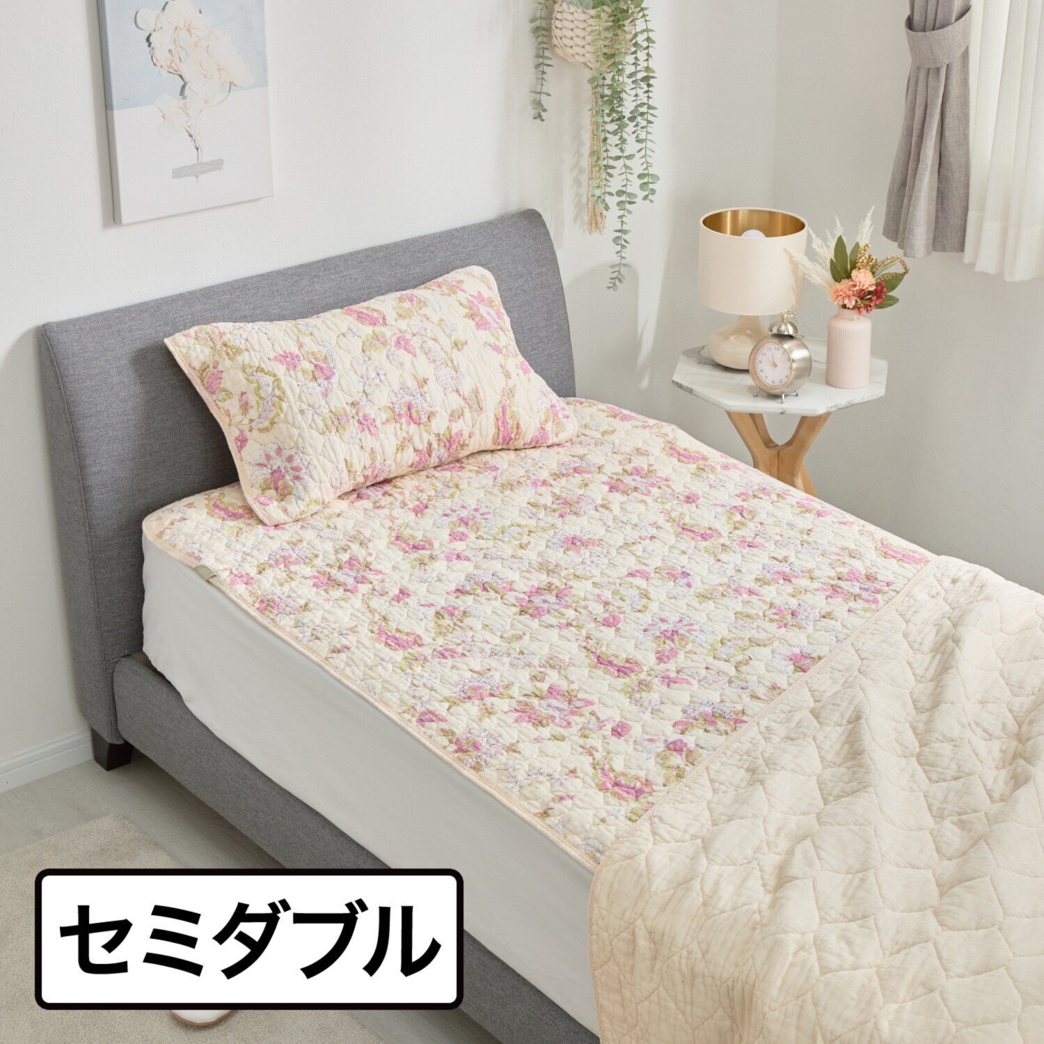 ｎｉｓｈｉｋａｗａ オールコットン 抗菌　リバーシブル やわらか水洗い敷きパッド ＜セミダブル＞