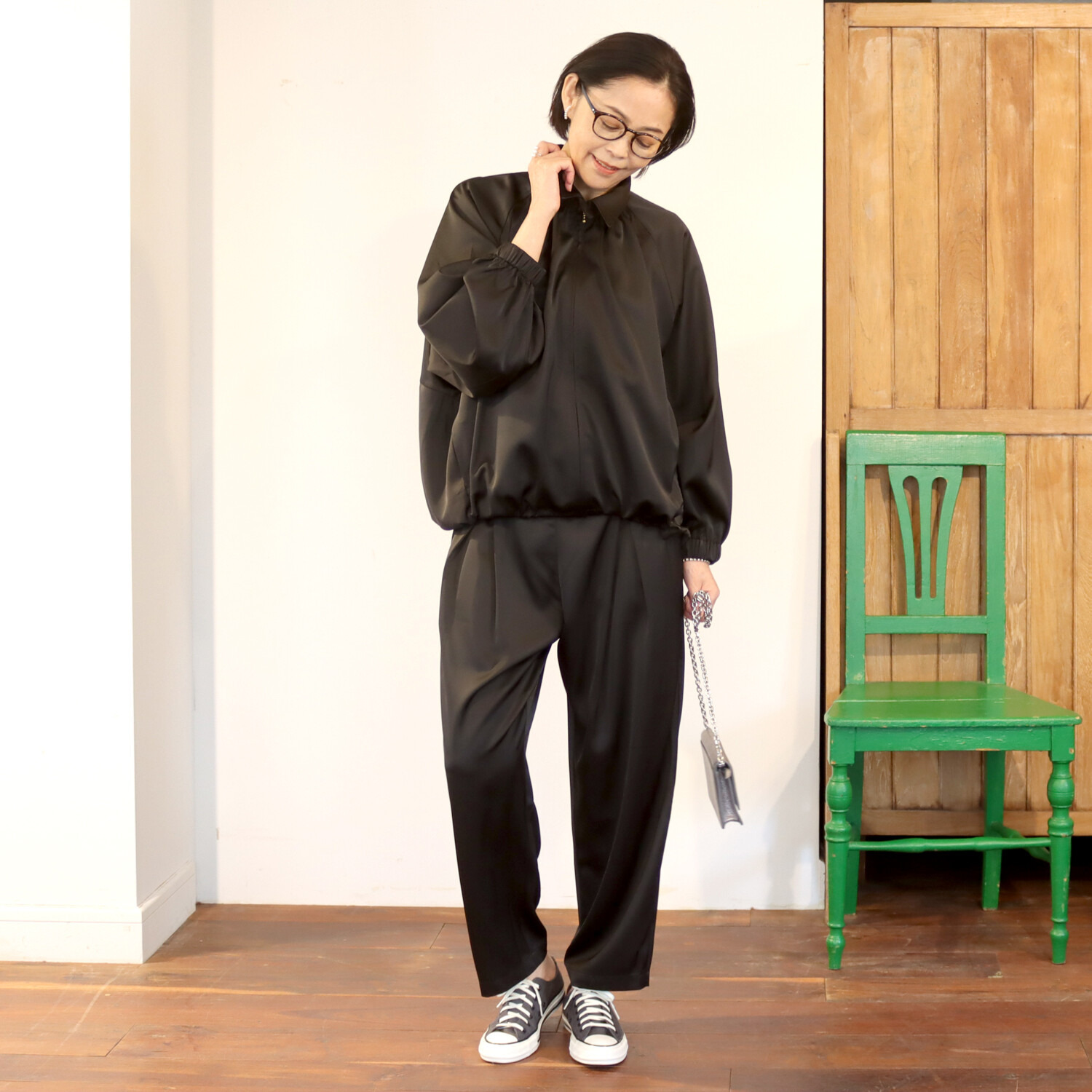 リラリー サテン ブルゾン