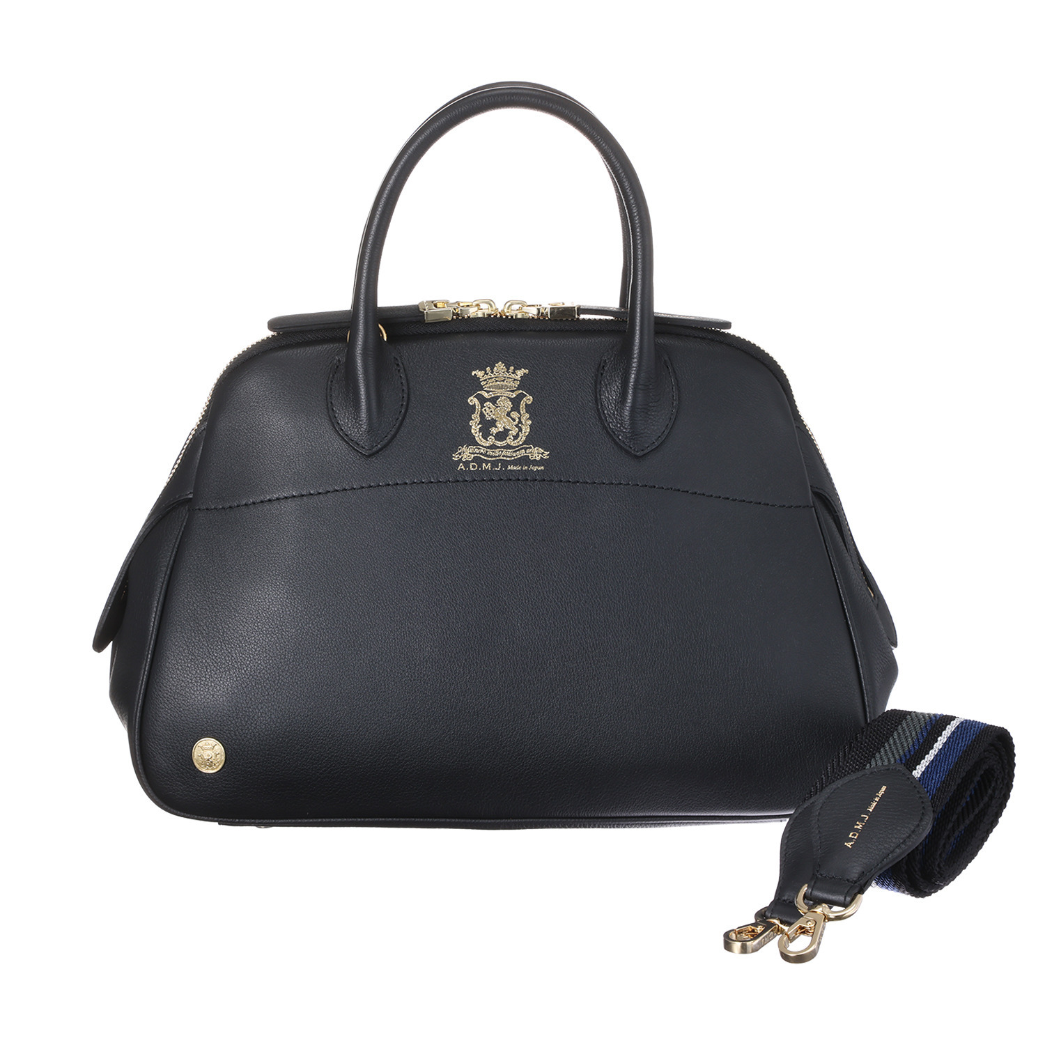 エーディーエムジェイ スパニッシュレザー ２ウェイ ラウンドボストンバッグ