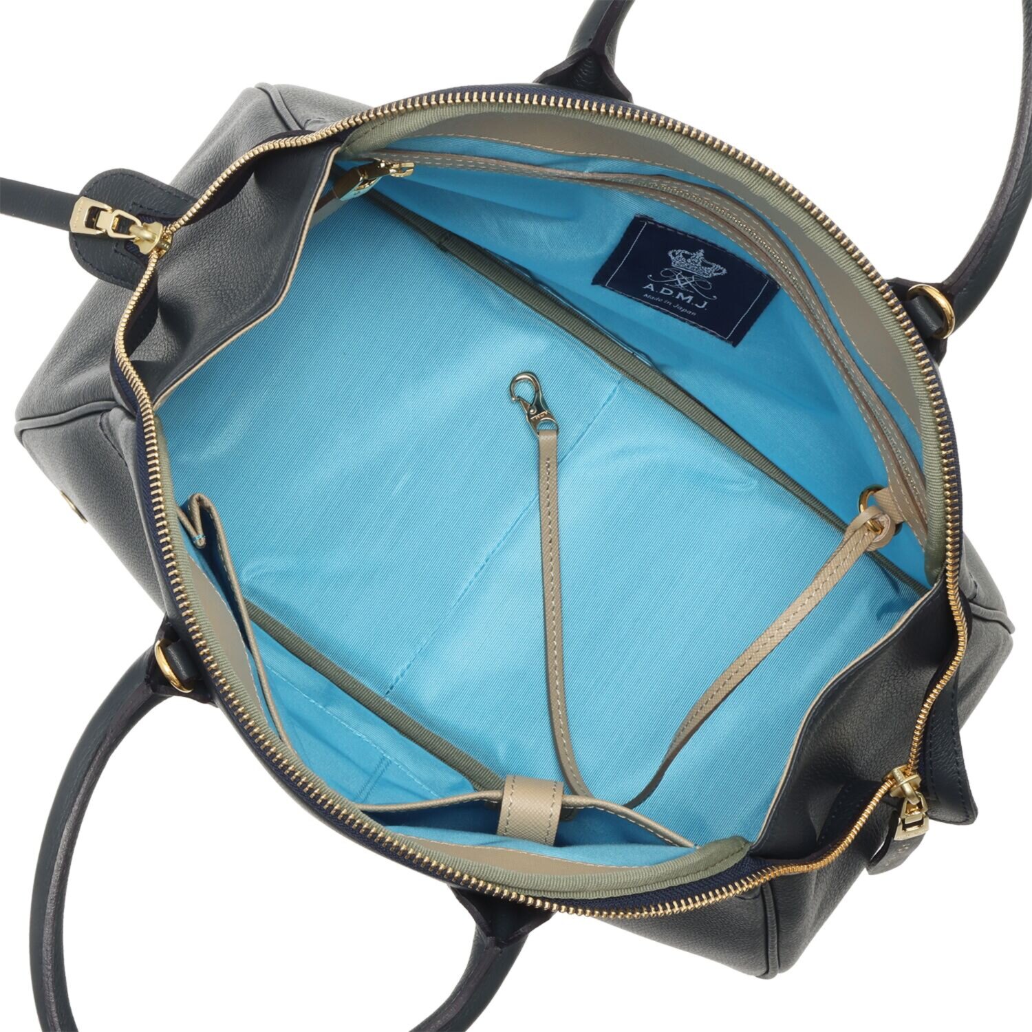 エーディーエムジェイ スパニッシュレザー ２ウェイ ラウンドボストンバッグ