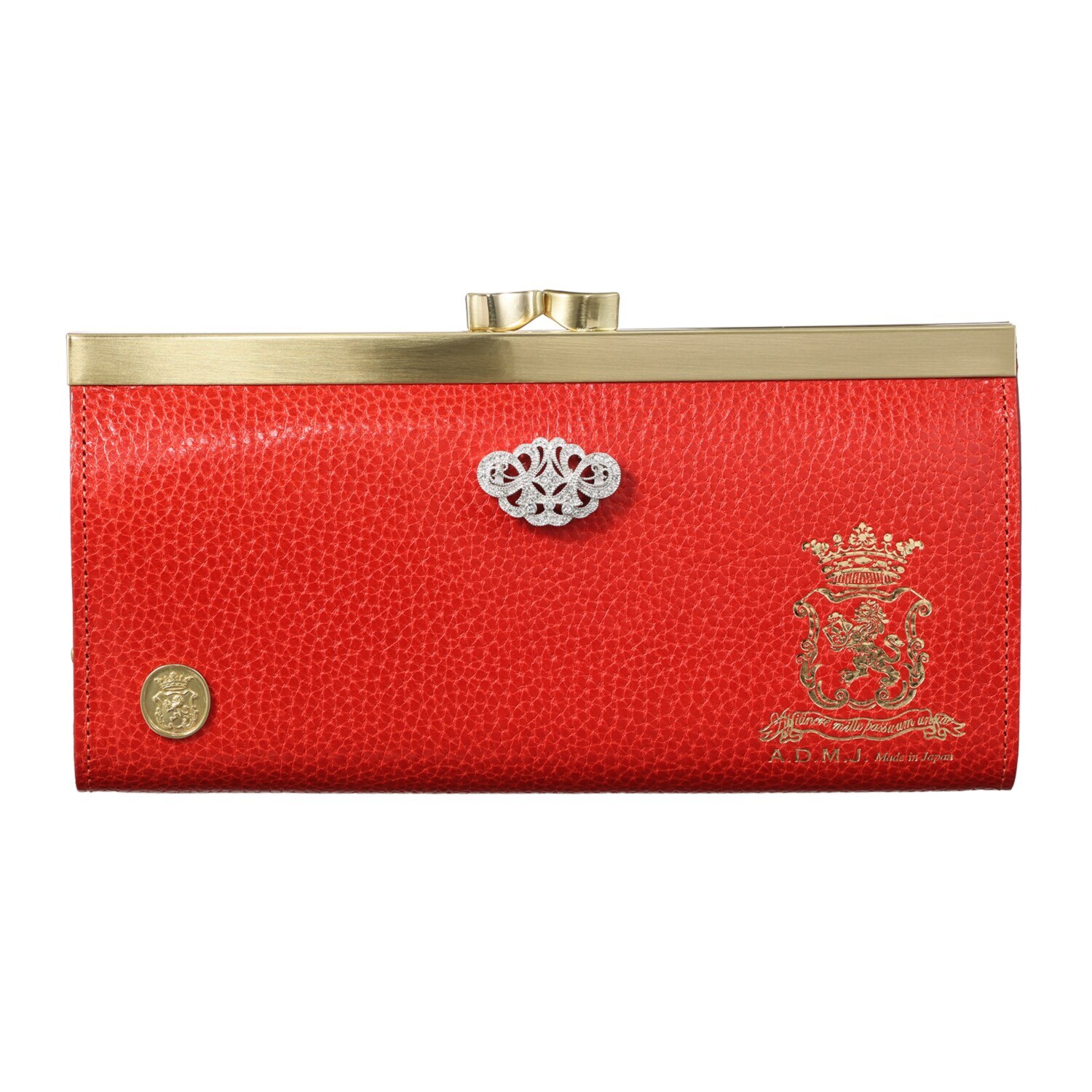 エーディーエムジェイ イタリアンレザー アールデコモティーフ がま口ウォレット