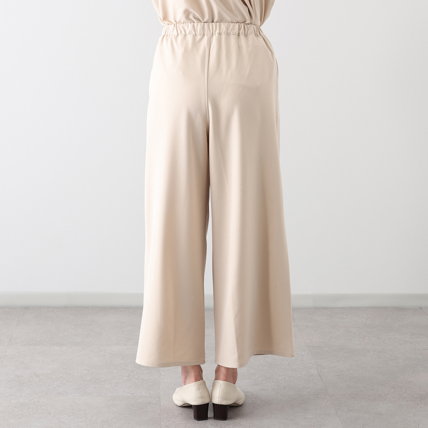 イシカワラボ★ヒトミ ストレッチツイル ドロストアクセント セミワイドパンツ