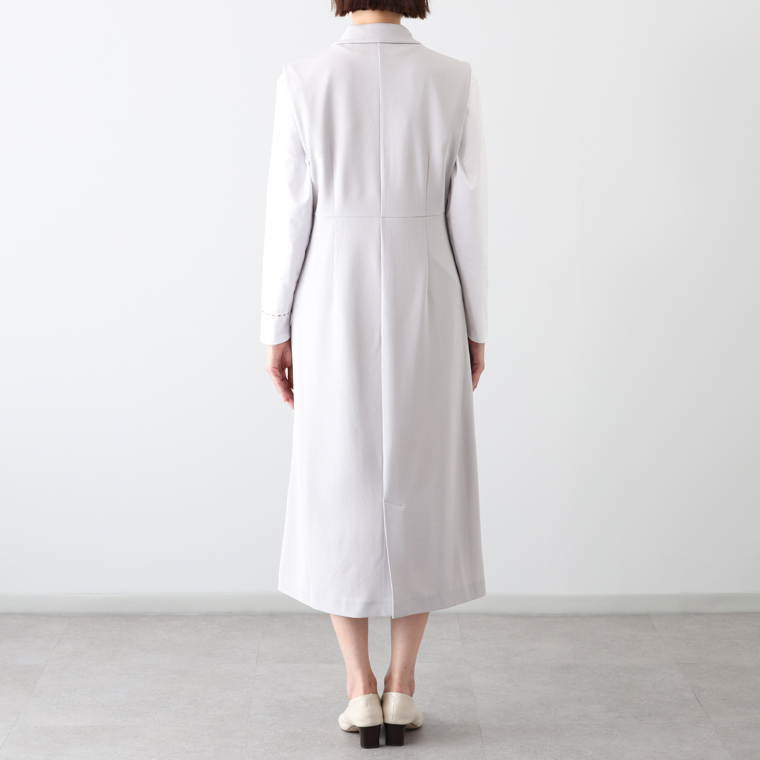 イシカワラボ★ヒトミ バックサテンジョーゼット ロングジレにもなる ジャンパースカート