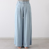 スタイル・ラヴィー 接触冷感 タック＆落ち感アクセント セルロースデニム フレアーパンツ