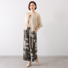 スタイル・ラヴィー シアー切替アクセント 幾何学プリント イージーパンツ
