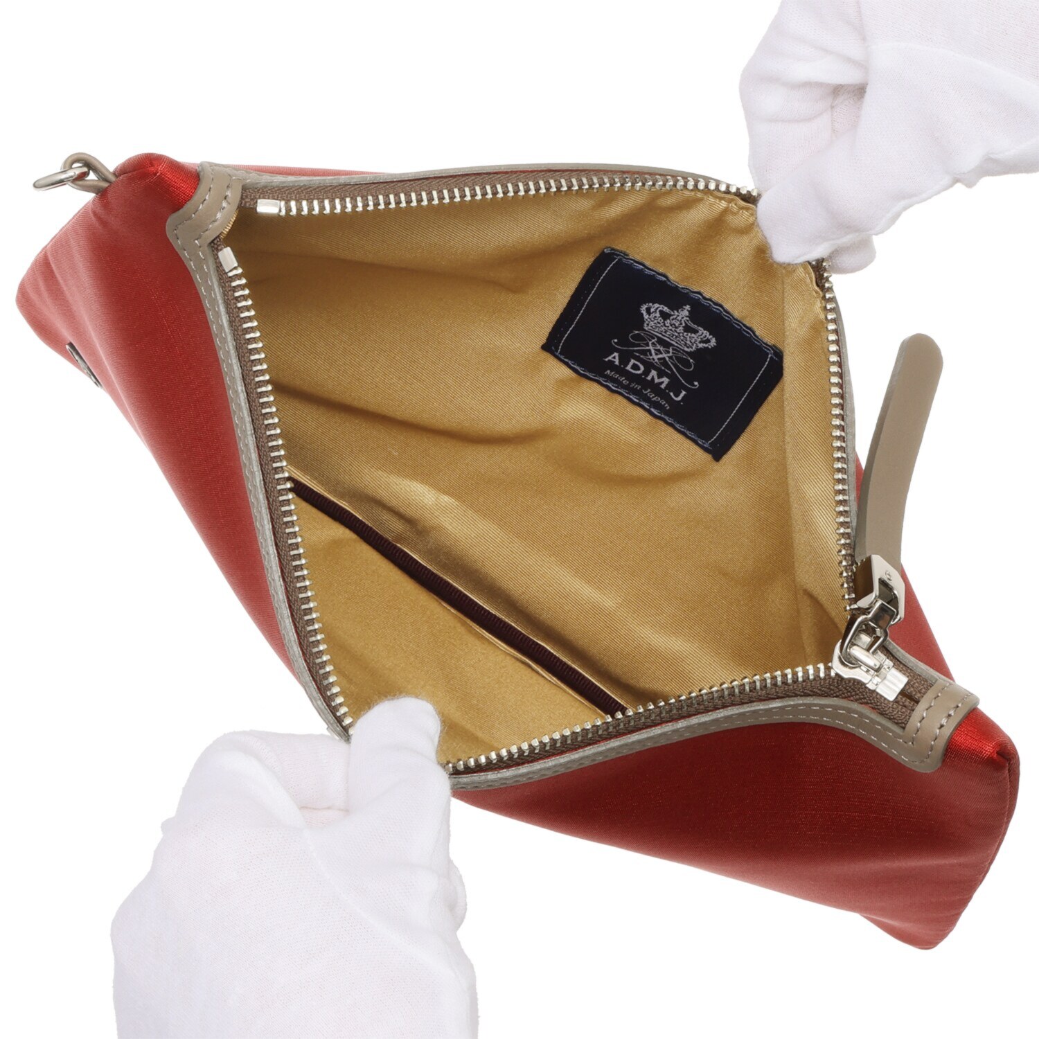 エーディーエムジェイ はっ水 ナイロンリュクス アールデコモティーフ クラッチポーチ