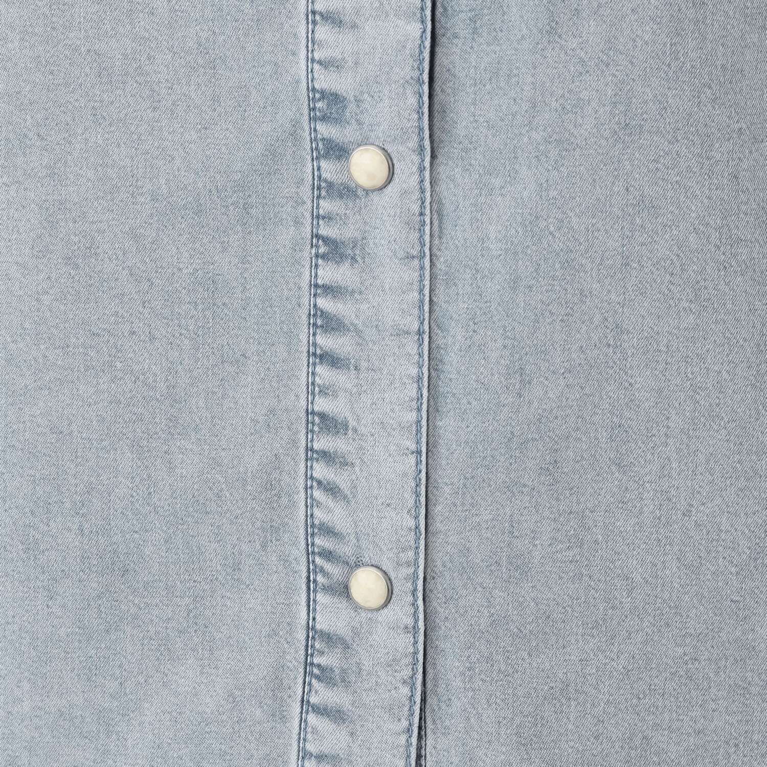 ヘブンアンドアース 接触冷感 アンティーク加工 デニムシャツ