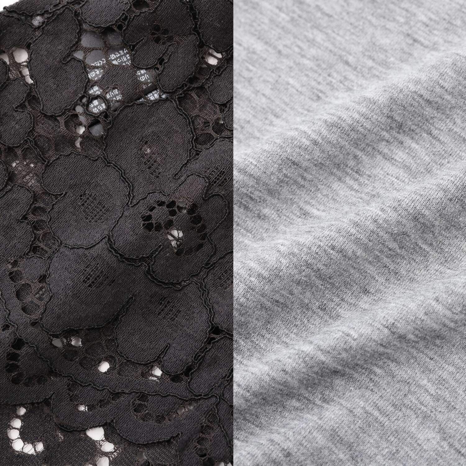 シルバーミントシュガー レース＆フィブリルツイル ブラウス風ベストと ドルマンスリーブ デザインプルオーバー アンサンブル