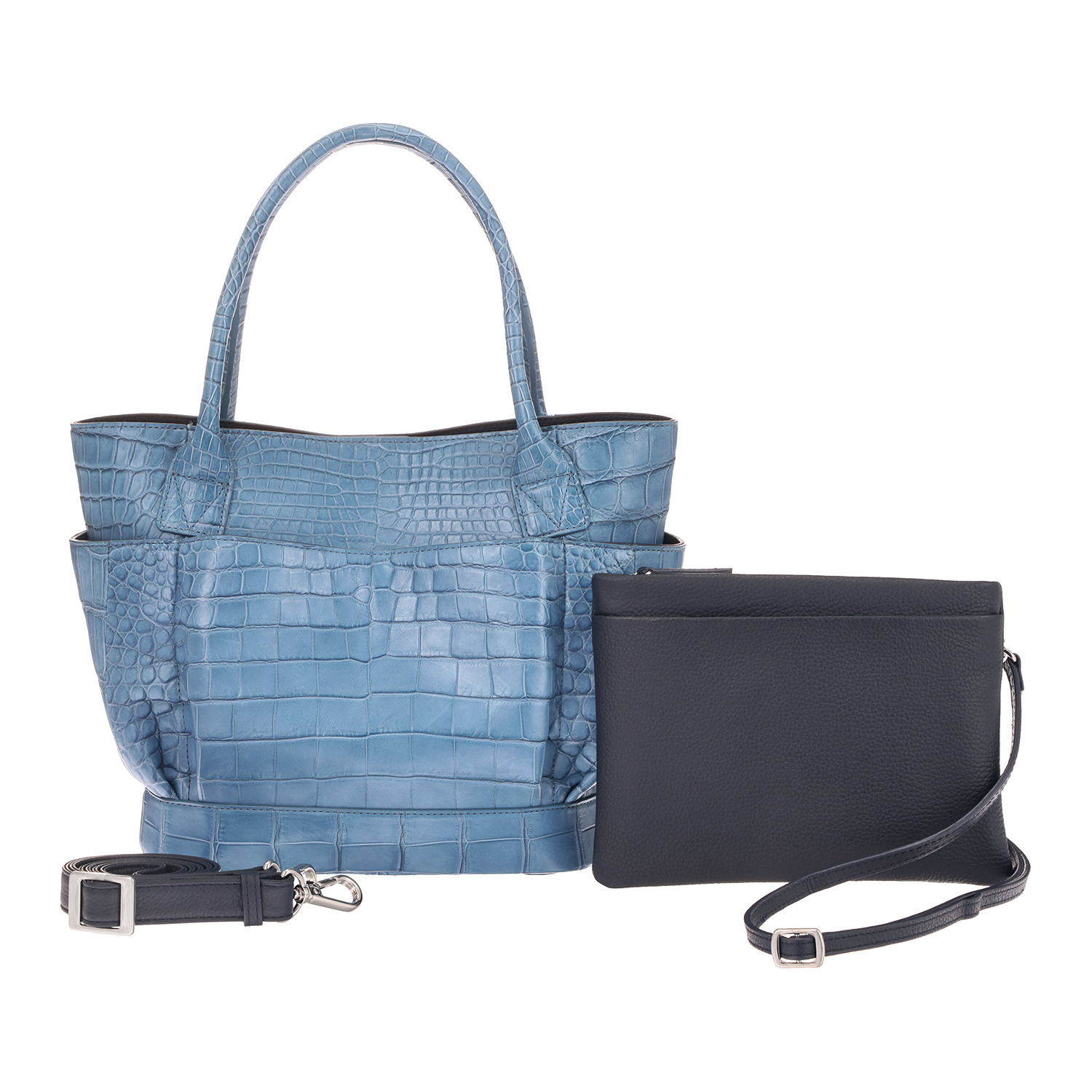 アルムコ マットクロコダイル トートバッグ＆ イタリアンレザー ポシェット