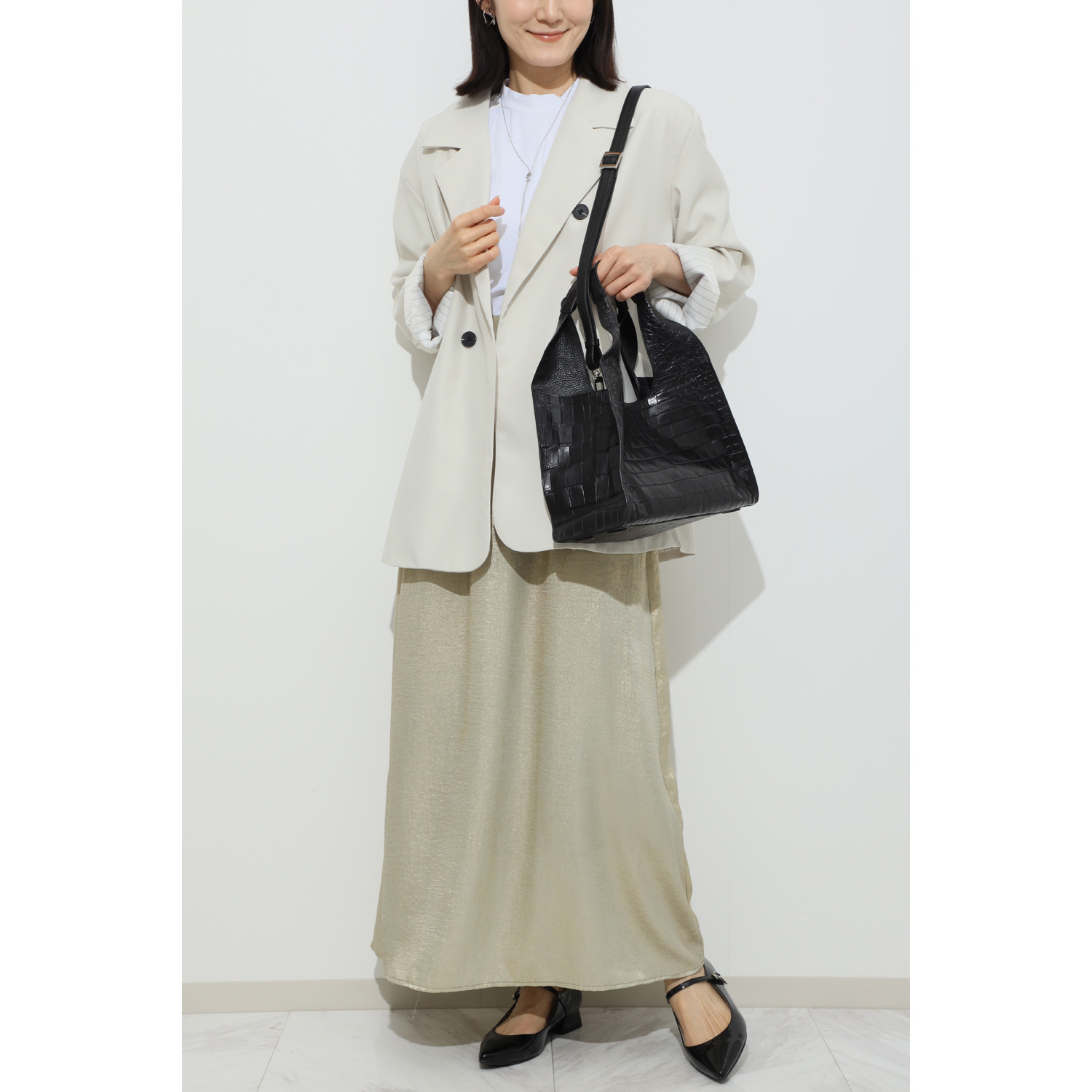 アルムコ ソフトマットクロコダイル ２ウェイバッグ