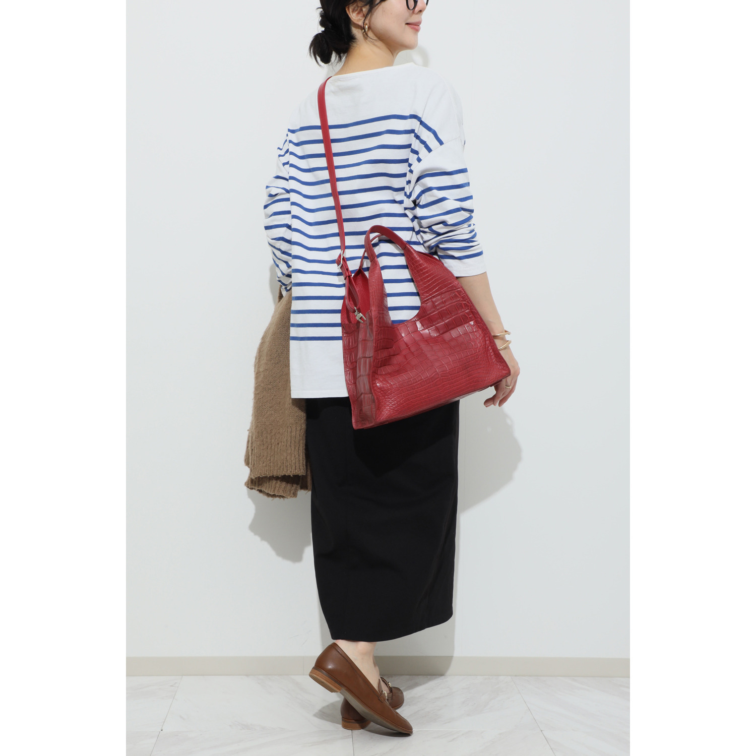 アルムコ ソフトマットクロコダイル ２ウェイバッグ