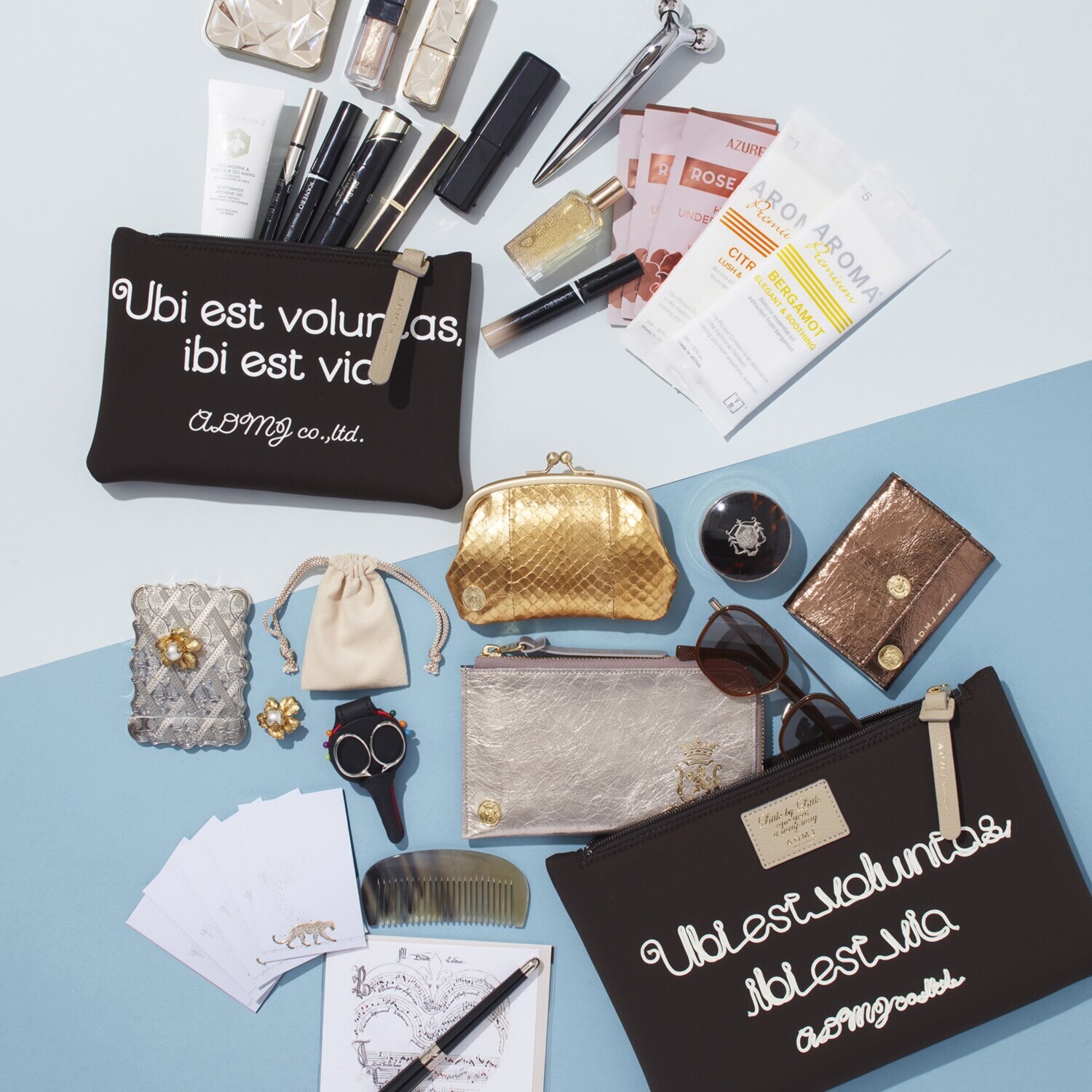 エーディーエムジェイ 魔法のように軽い マジックライト（Ｒ） ポーチ大小２点セット