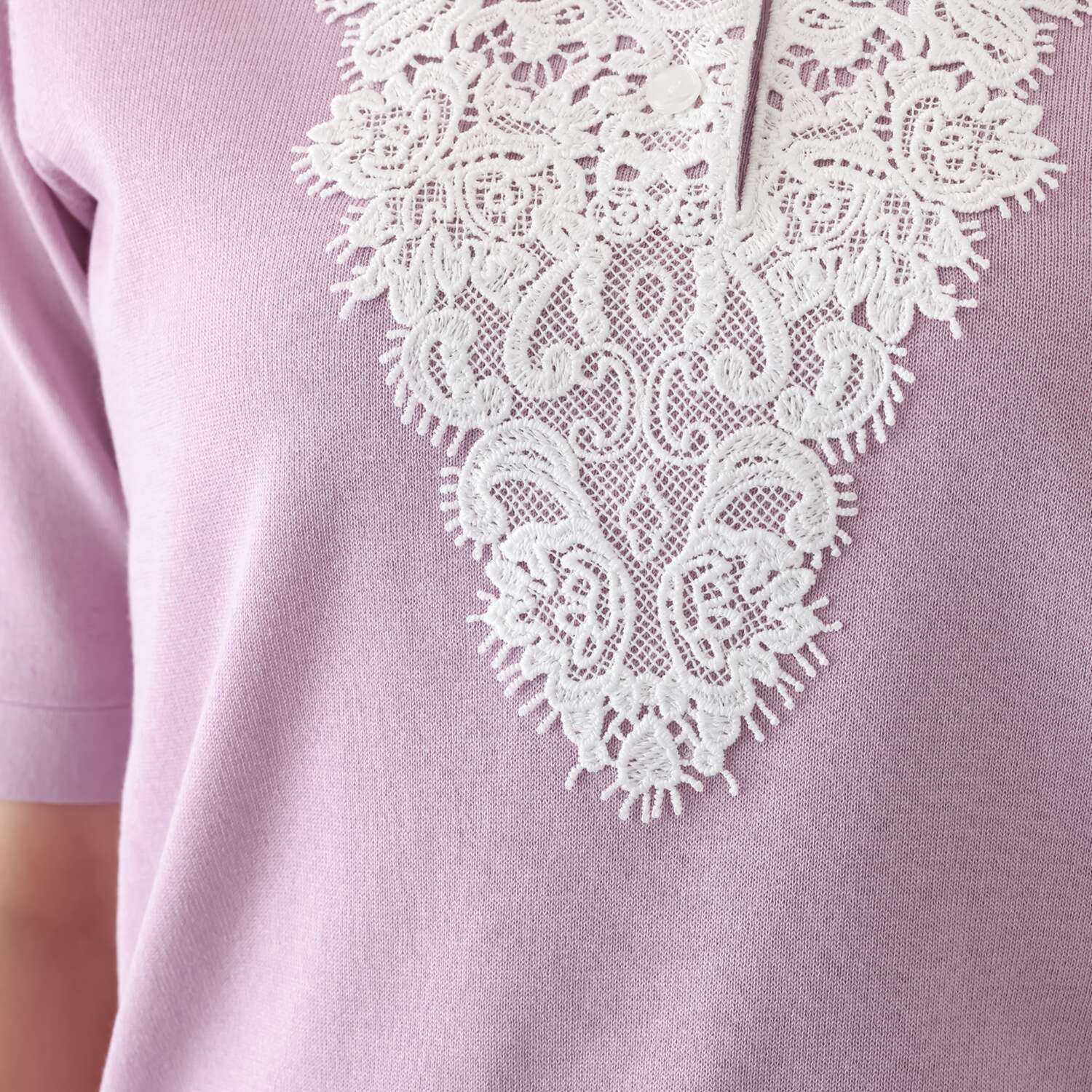 アズイズ　ビーマイセルフ バイ　ネイチャーズ レース使い ポロ襟プルオーバー