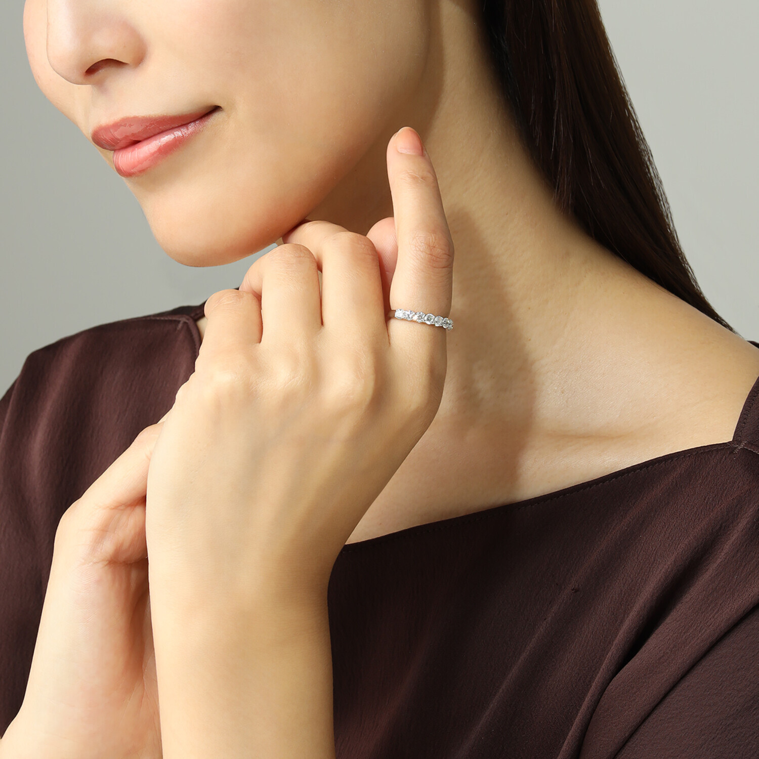 ネクストダイヤモンド ニューヨーク プラチナ９００ ラボクリエイティッド ダイヤモンド ハーフエタニティリング