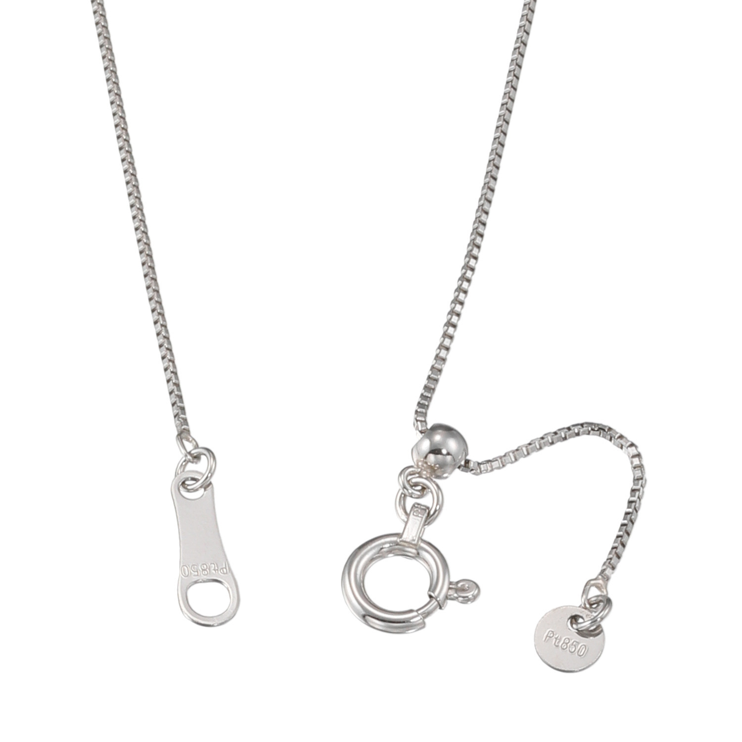 ネクストダイヤモンド ニューヨーク プラチナ８５０ ボックスチェーン スライドネックレス