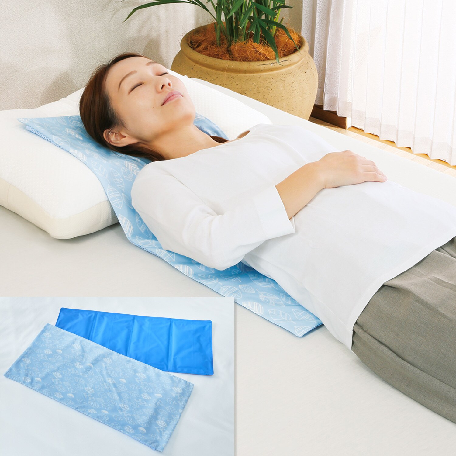 アイスジャパン ひんやりが長持ち！ 冷凍不要の 室蘭ひゃっこいマット プレミアム 専用綿混カバー付