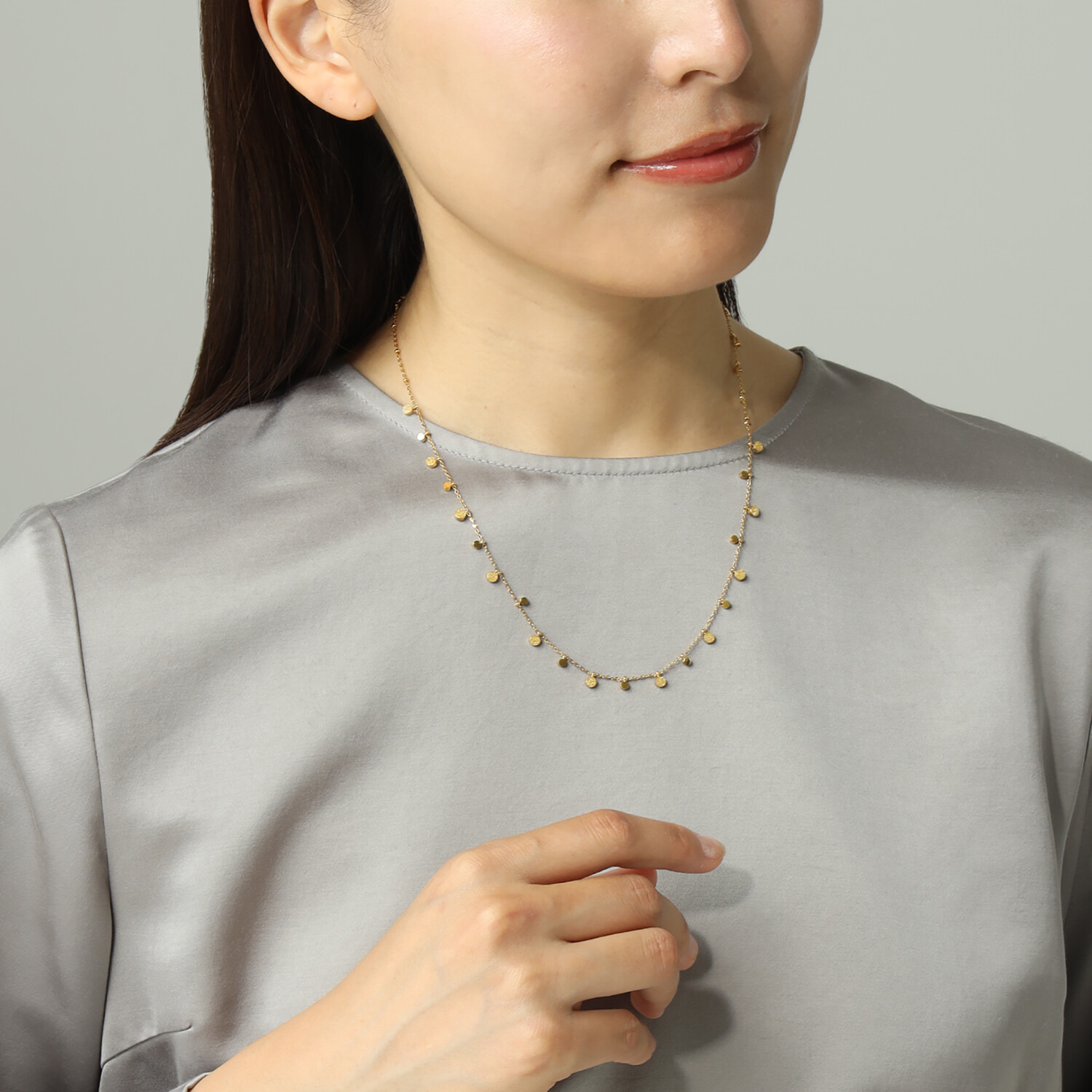 キラレ ステンレス ラウンドチャーム トゥインクルシャワー ネックレス