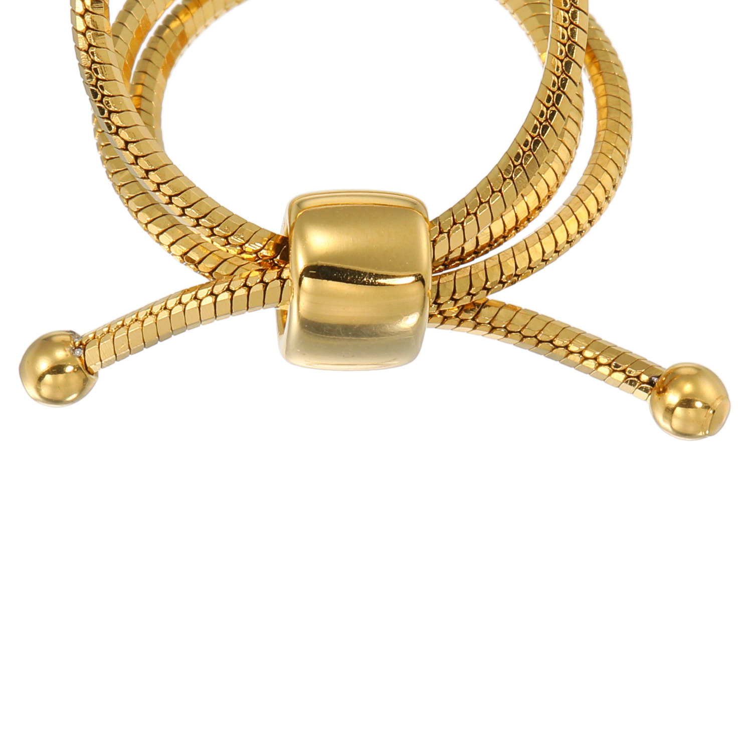 キラレ ステンレス ８面カット スネークチェーン ３連スパイラルスライド フレキシブルリング