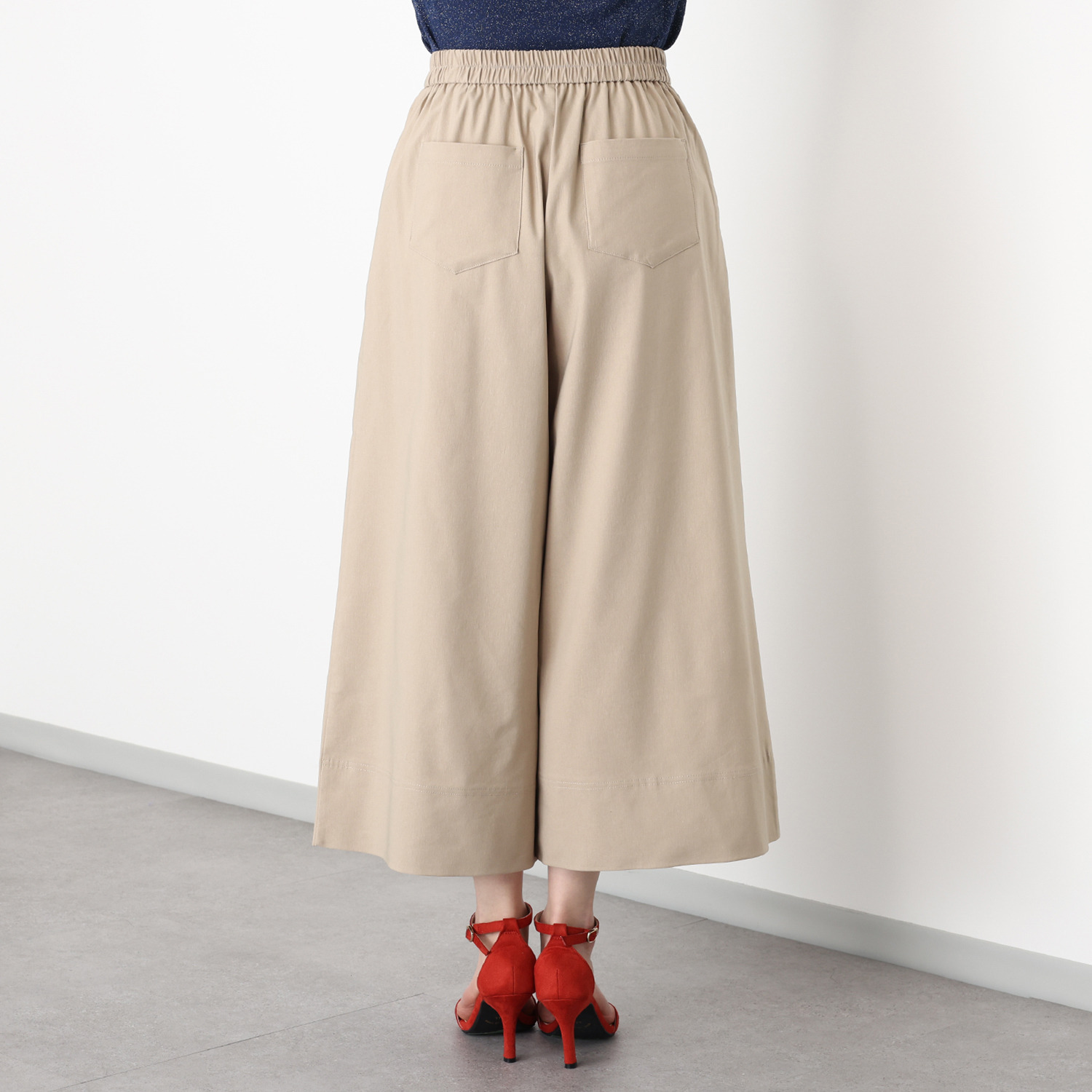 アトリエール 接触冷感・ＵＶカット ライトコットン タックワイドパンツ