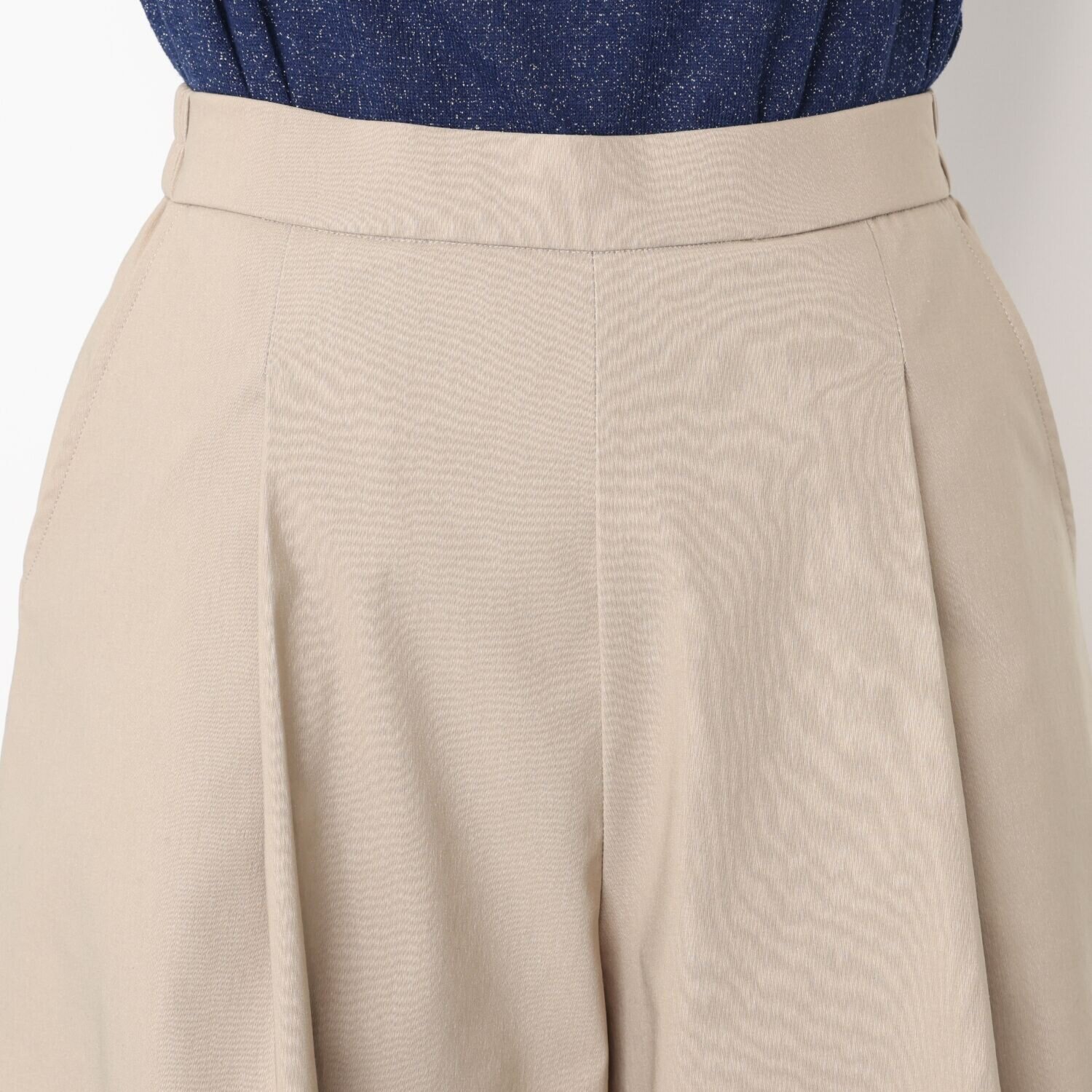 アトリエール 接触冷感・ＵＶカット ライトコットン タックワイドパンツ