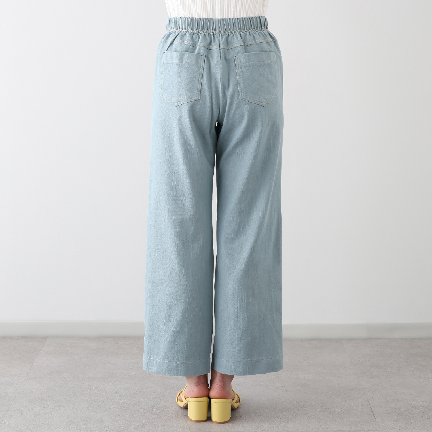 アトリエール 接触冷感・ＵＶカット コットン混 ベイカーワイドパンツ