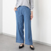 アトリエール 接触冷感・ＵＶカット コットン混 デニム切替 ワイドストレートパンツ