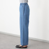 アトリエール 接触冷感・ＵＶカット コットン混 デニム切替 ワイドストレートパンツ
