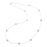 ペルラモーダ シルバー 国産無調色越物 ナチュラルブルーグレー アコヤパール ロングネックレス