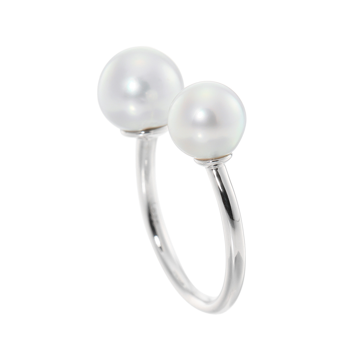 ペルラモーダ シルバー 国産無調色越物 ナチュラルブルーグレー アコヤパール フォークリング