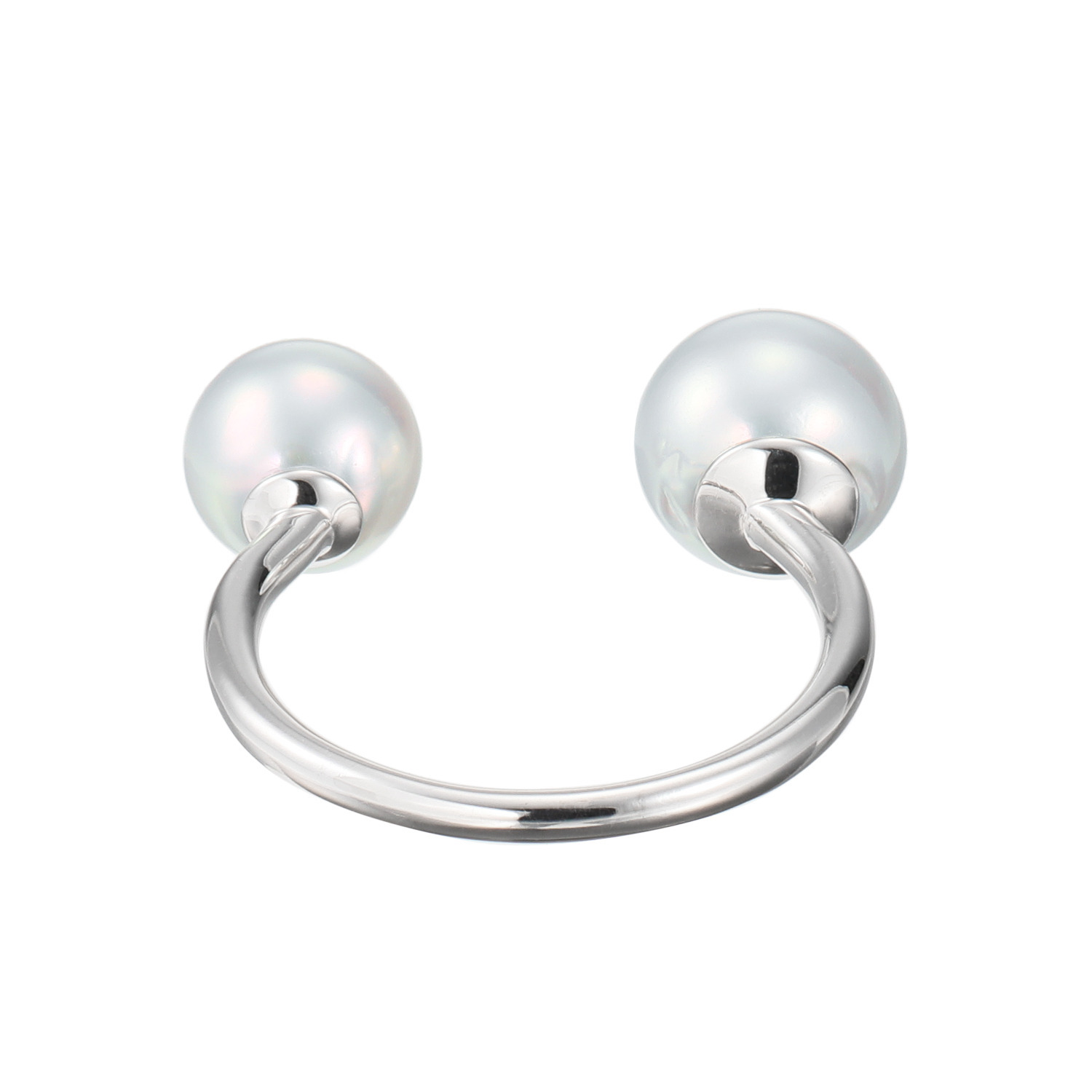 ペルラモーダ シルバー 国産無調色越物 ナチュラルブルーグレー アコヤパール フォークリング