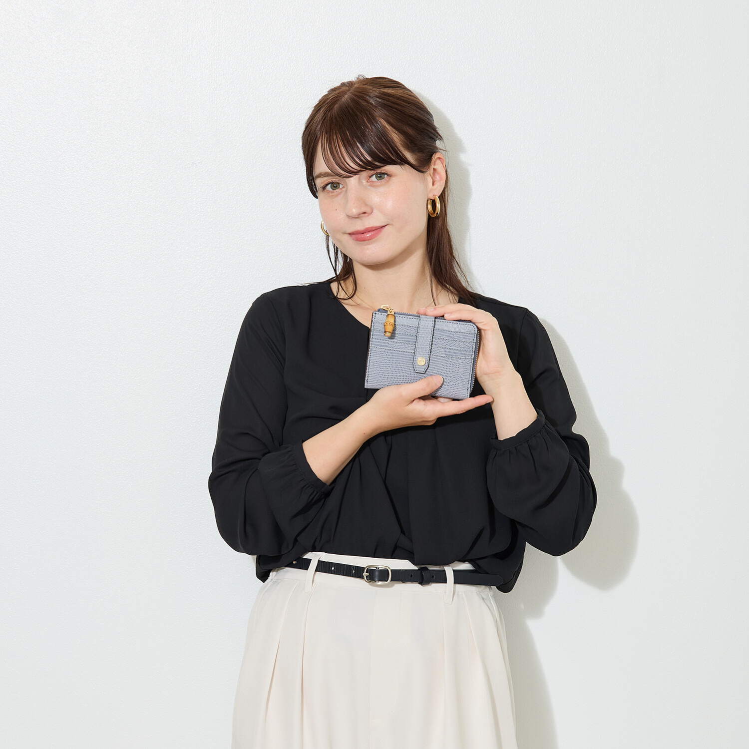 モーダプリンチペ はっ水 リザード型押しレザー フラグメントウォレット