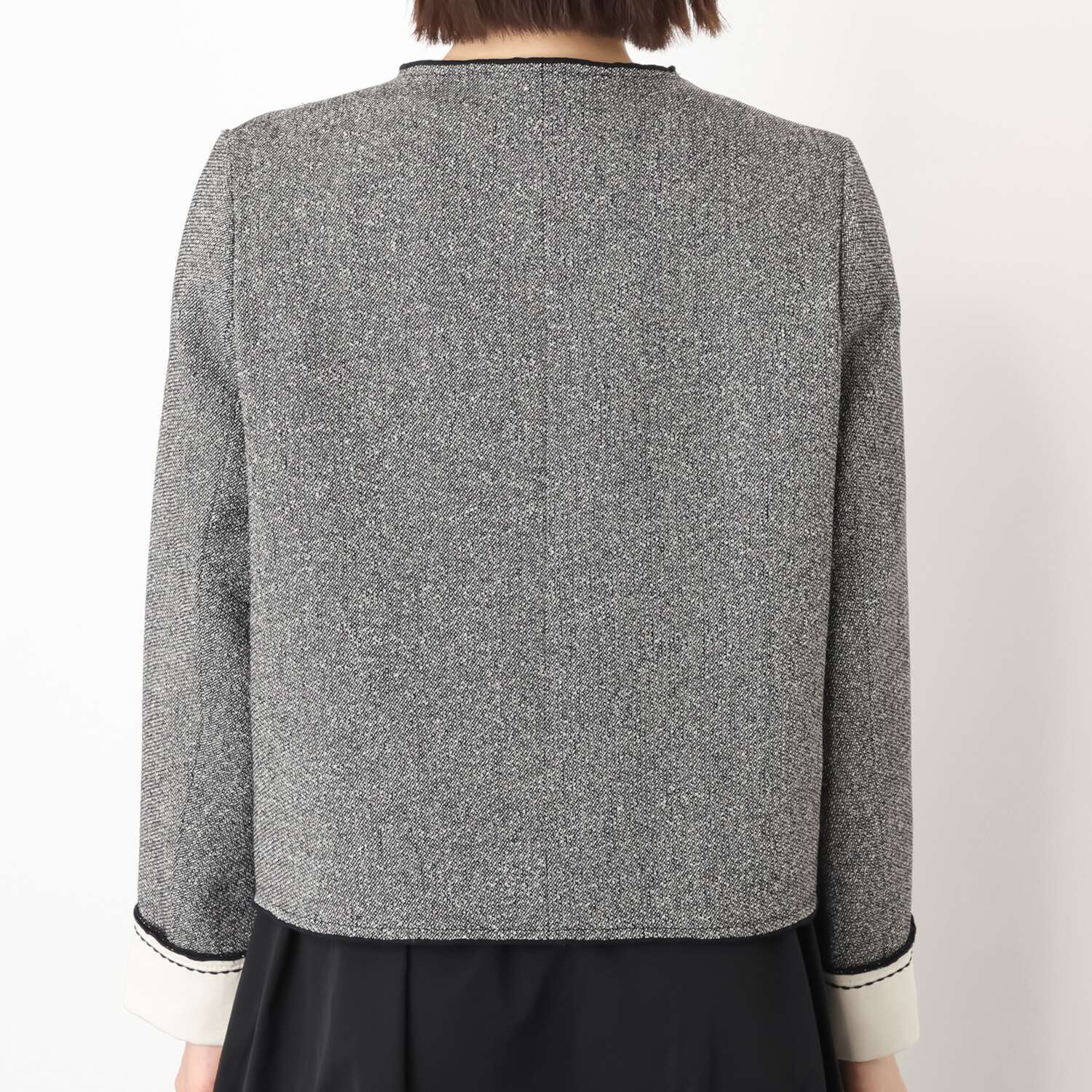 ベルポニー 折り返しデザインカフス ノーカラージャケット