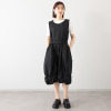 ベルポニー ストレッチ布帛素材 ギャザータックデザイン ノースリーブワンピース