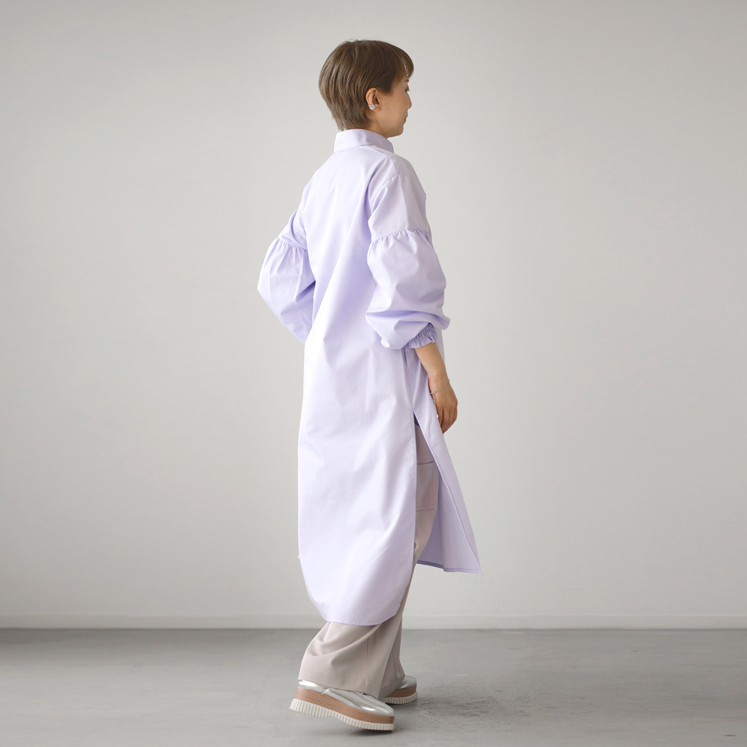 ワンピース セレクト　バイ　カワル ぽわん袖が着映えする！ シワになりにくい チュニックワンピース