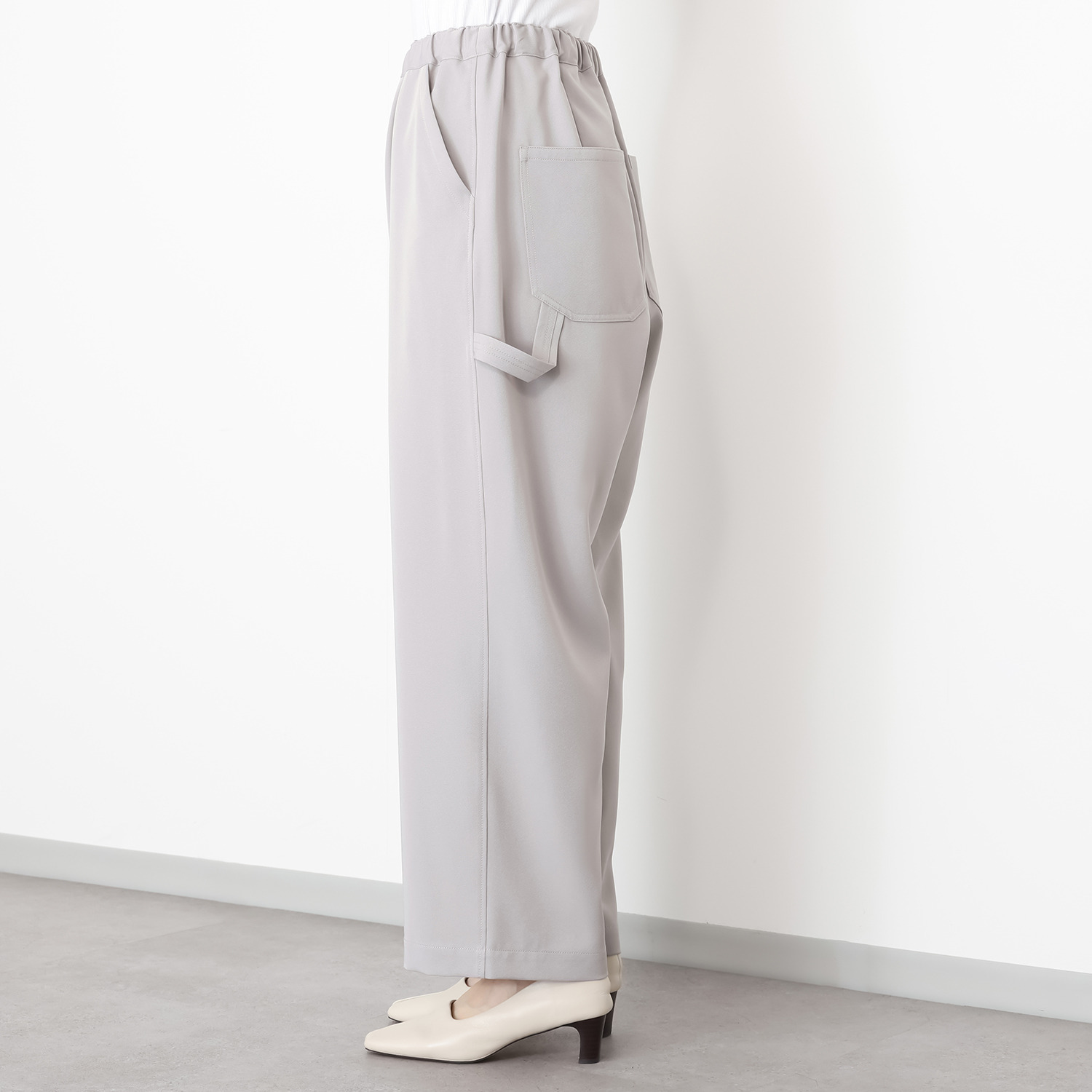 ワンピース セレクト　バイ　カワル さらっと快適！ 脚のラインを拾いにくい 美しいシルエット ペインターパンツ