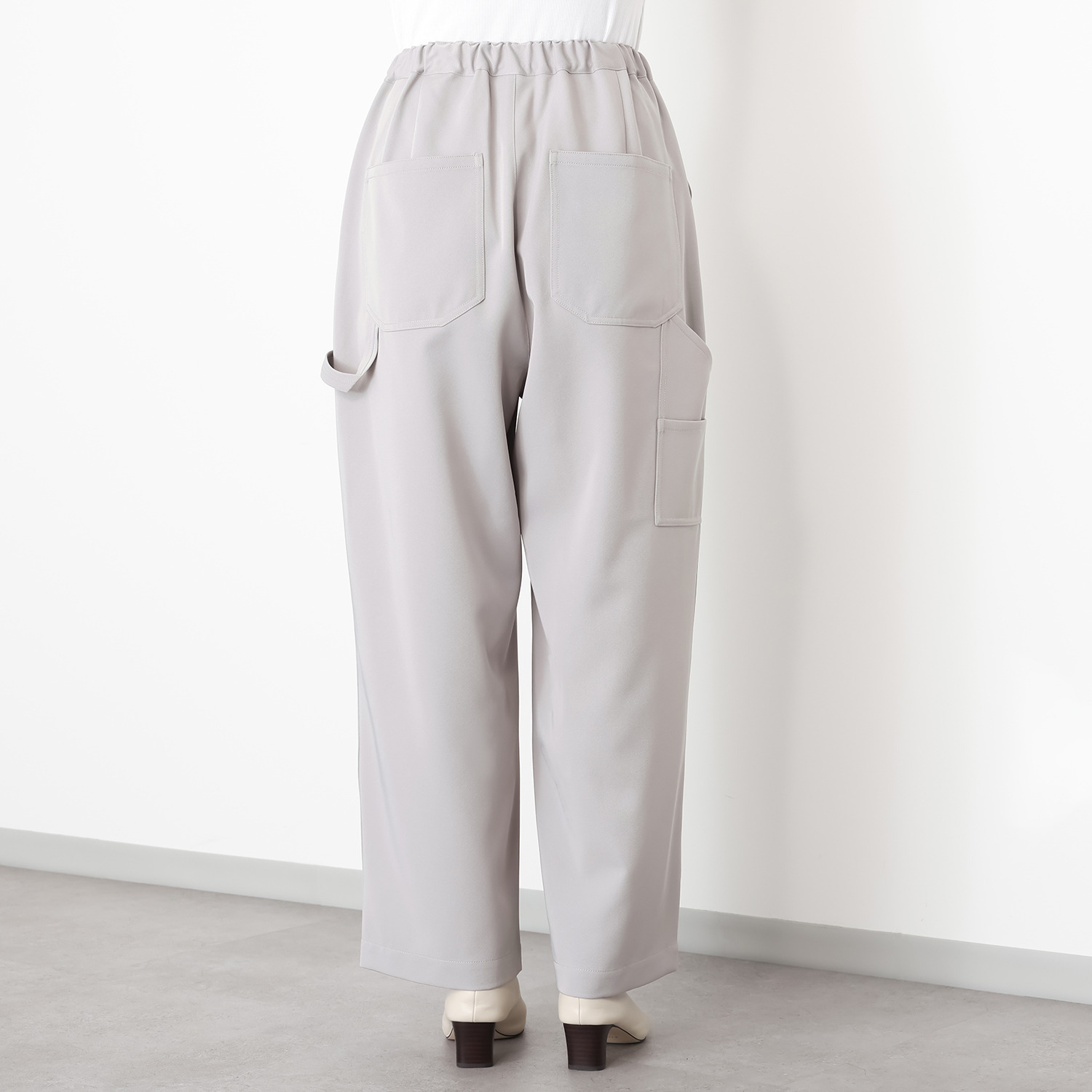 ワンピース セレクト　バイ　カワル さらっと快適！ 脚のラインを拾いにくい 美しいシルエット ペインターパンツ