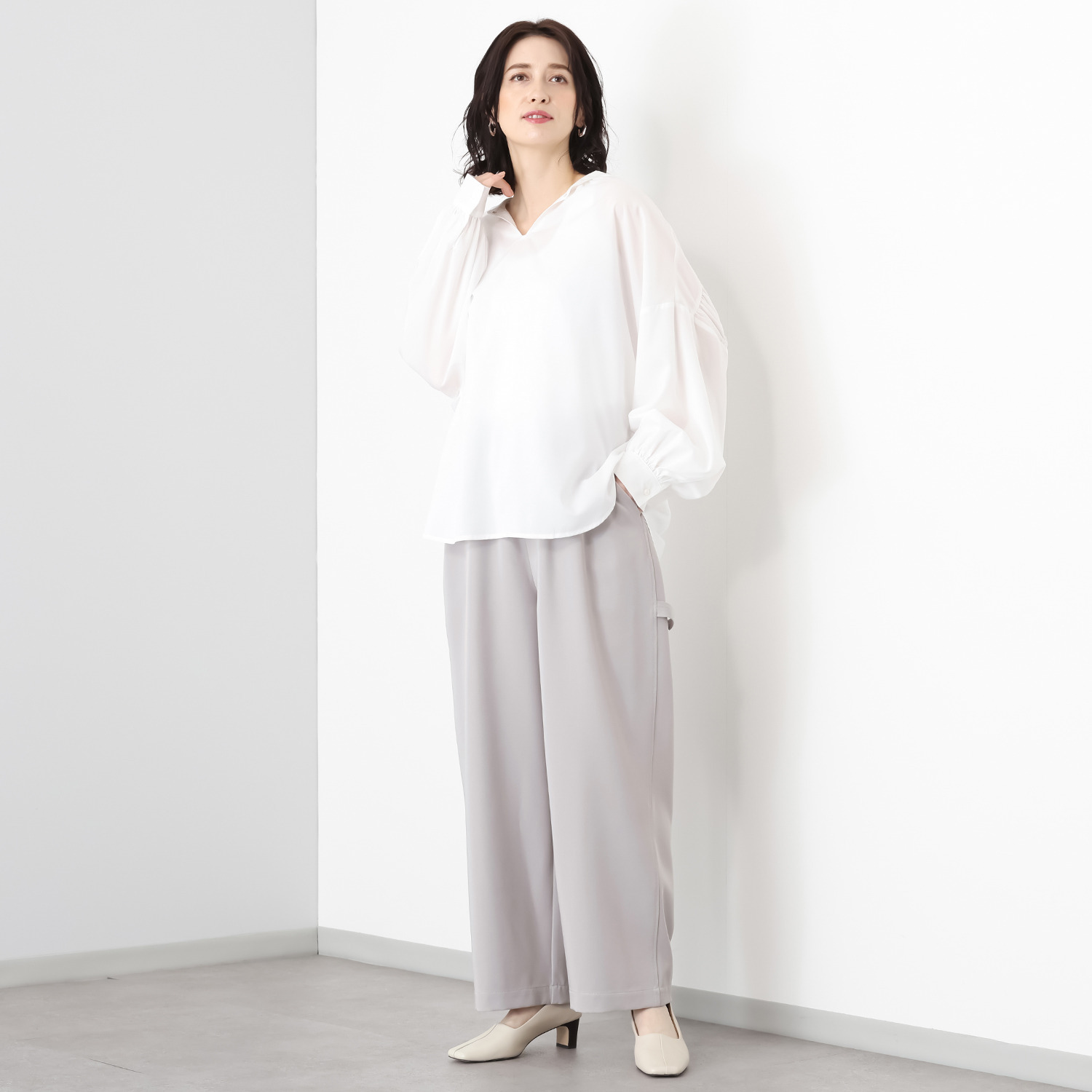 ワンピース セレクト　バイ　カワル さらっと快適！ 脚のラインを拾いにくい 美しいシルエット ペインターパンツ