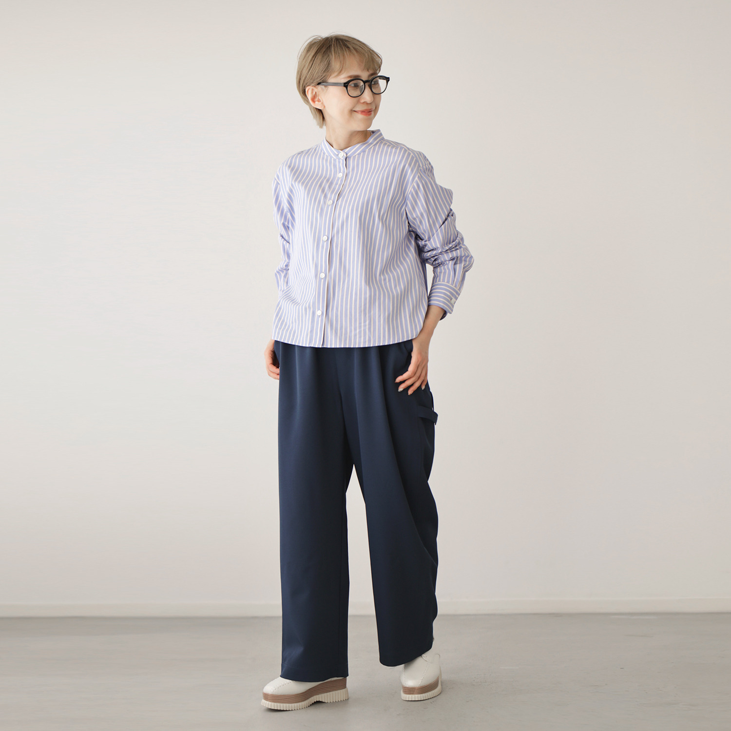 ワンピース セレクト　バイ　カワル さらっと快適！ 脚のラインを拾いにくい 美しいシルエット ペインターパンツ